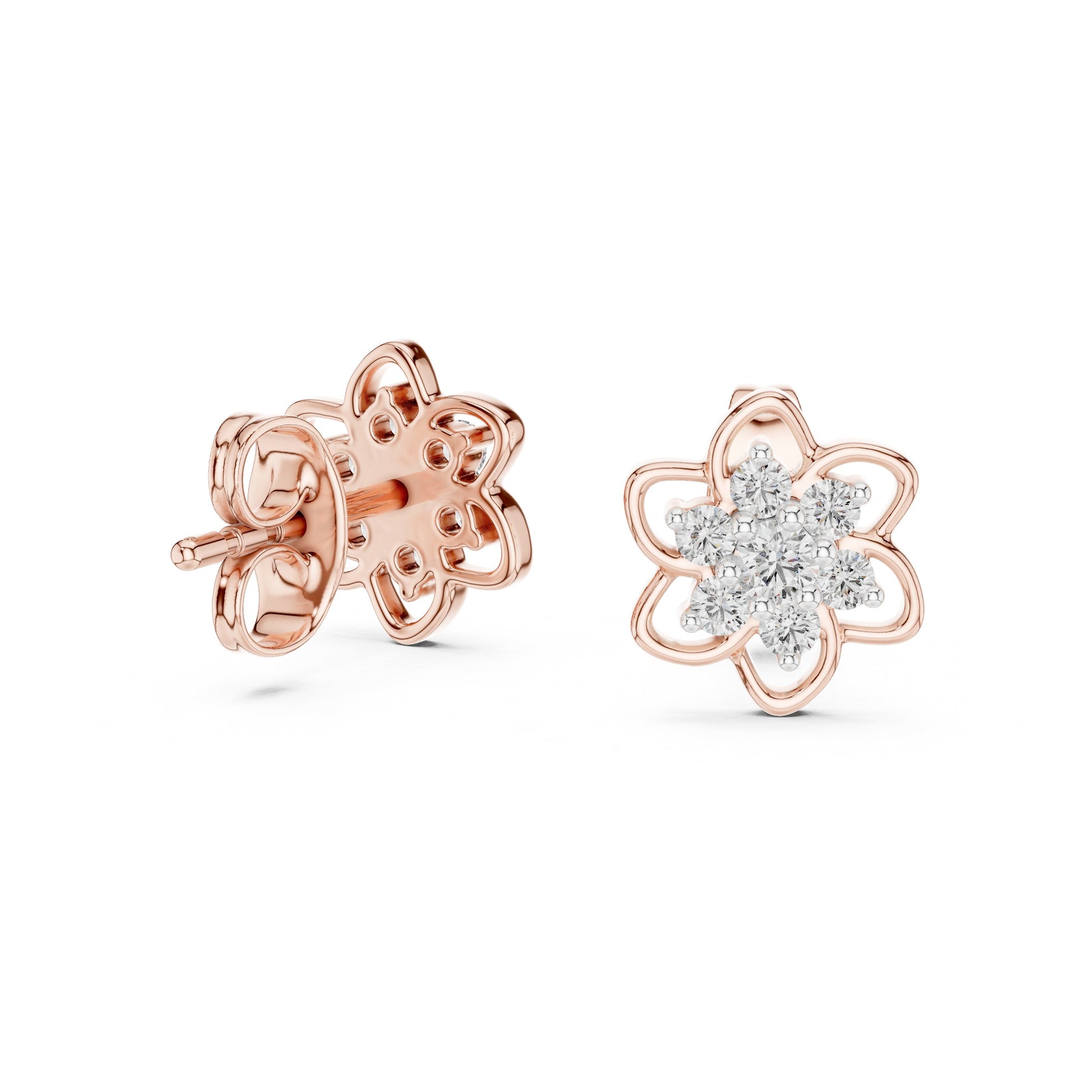Round Cluster Lab Grown Diamond Earrings