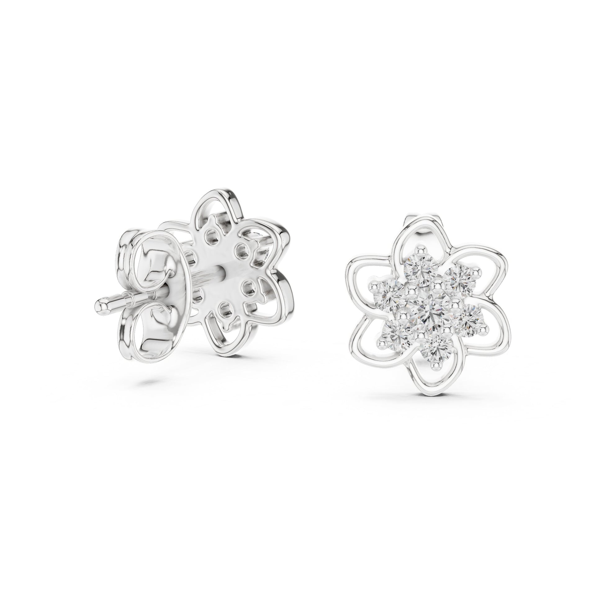 Round Cluster Lab Grown Diamond Earrings