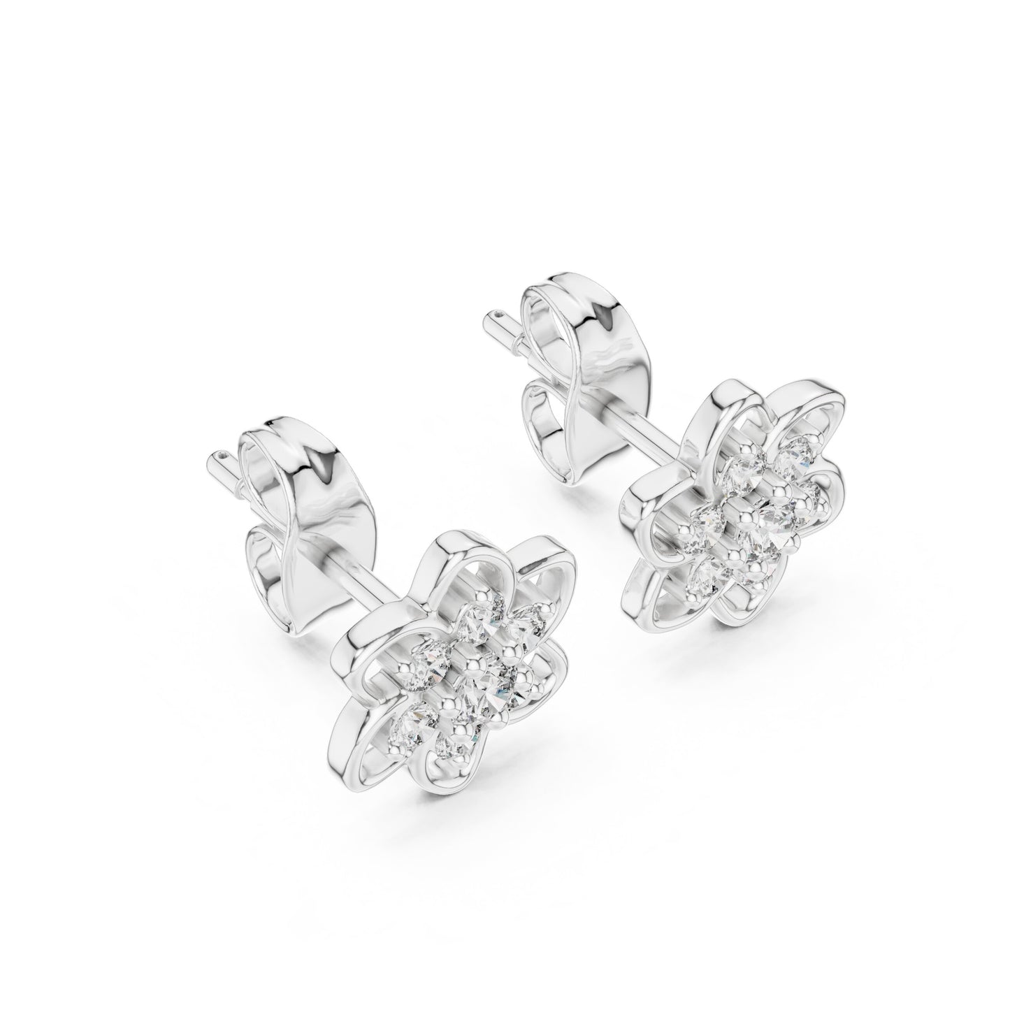 Round Cluster Lab Grown Diamond Earrings