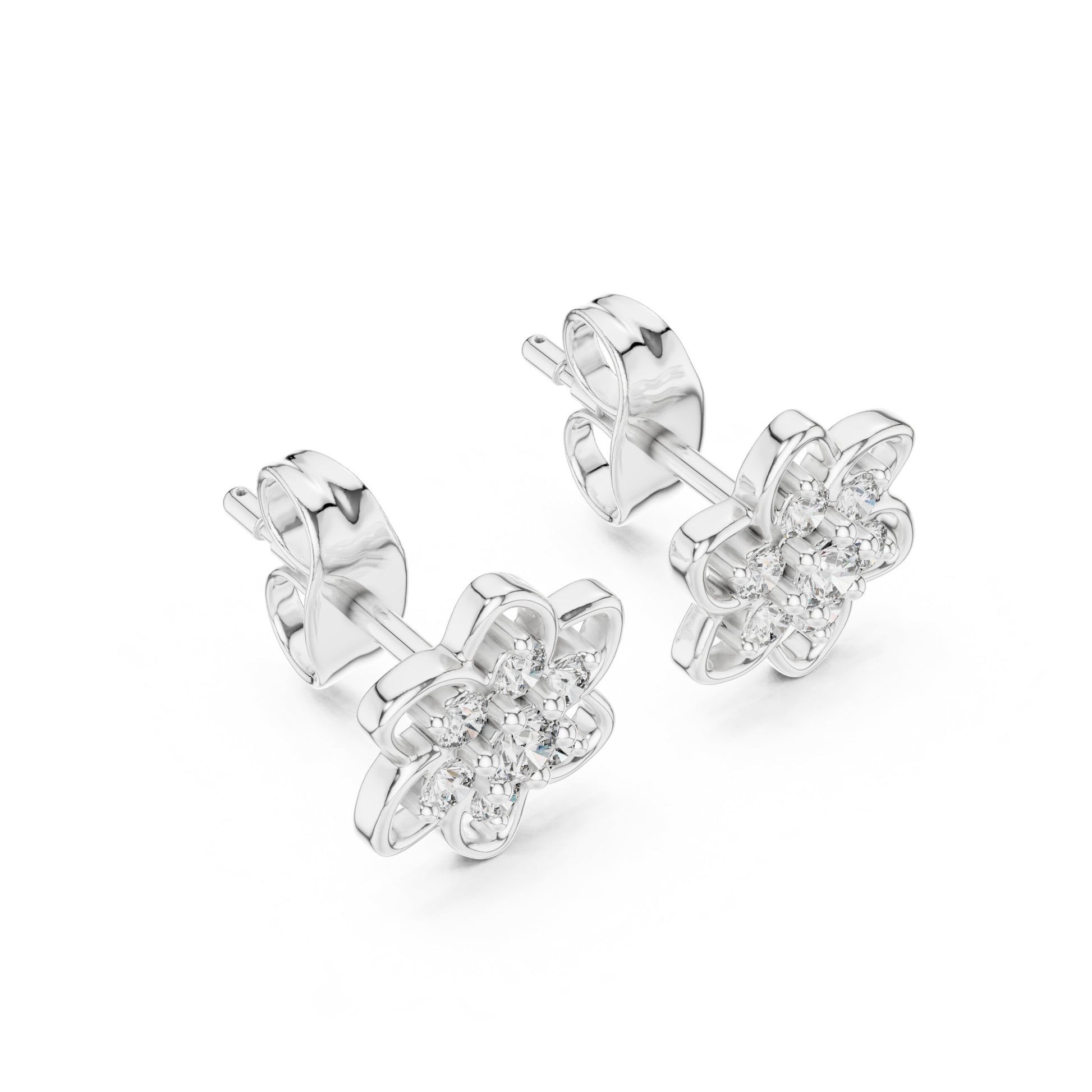 Round Cluster Lab Grown Diamond Earrings