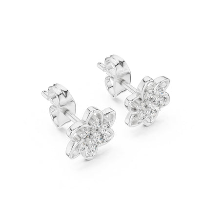 Round Cluster Lab Grown Diamond Earrings