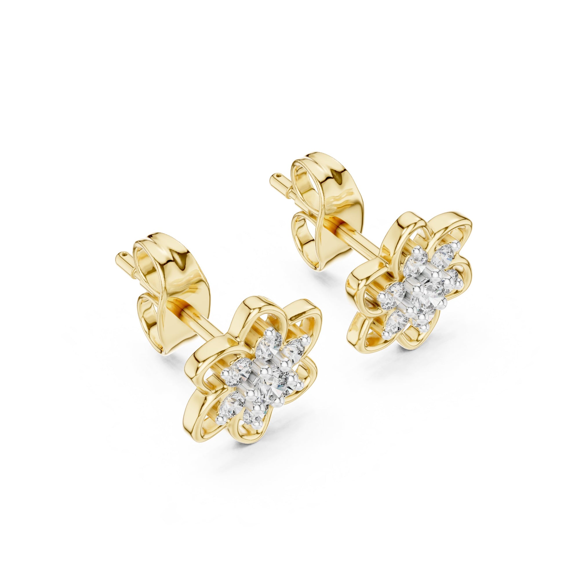 Round Cluster Lab Grown Diamond Earrings