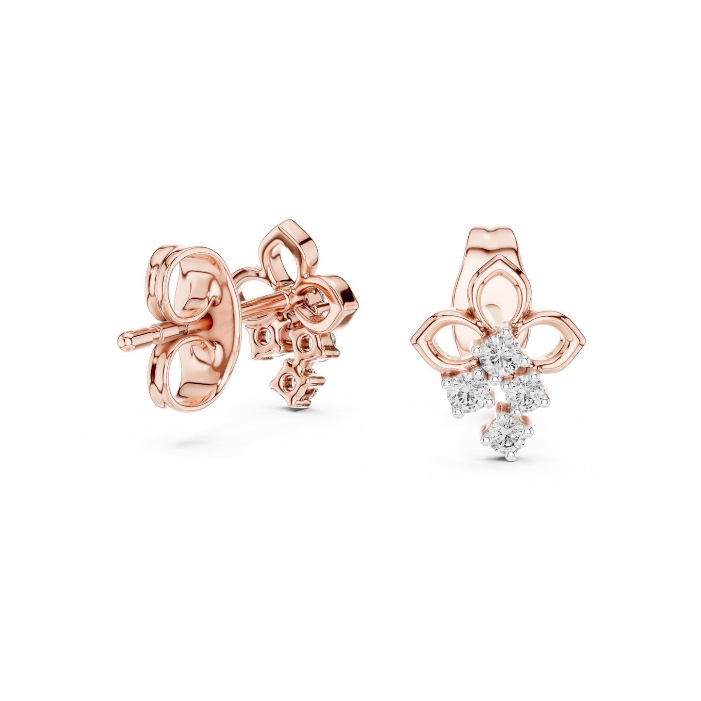 Round Stud Lab Grown Diamond Earrings