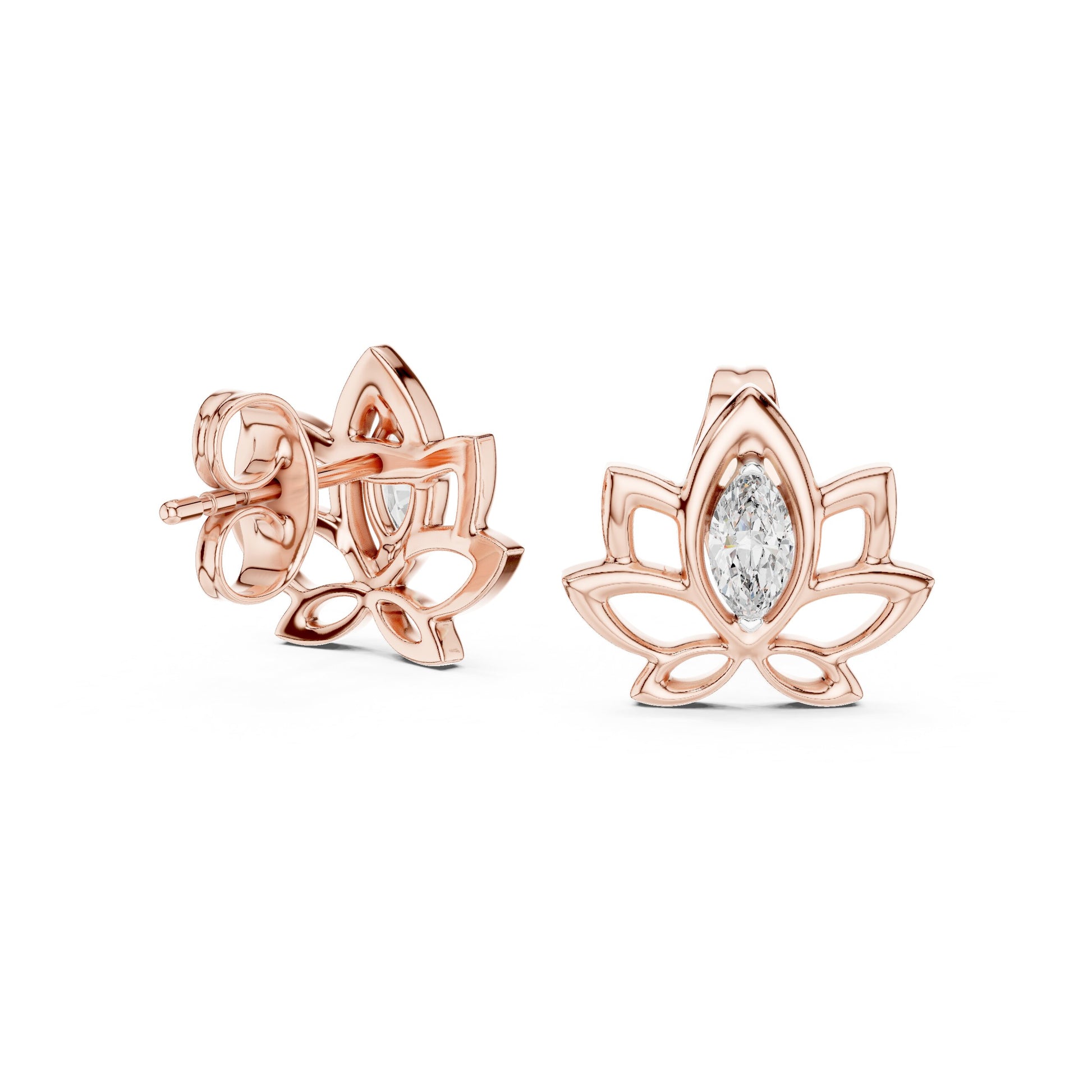 Marquise Stud Lab Grown Diamond Earrings