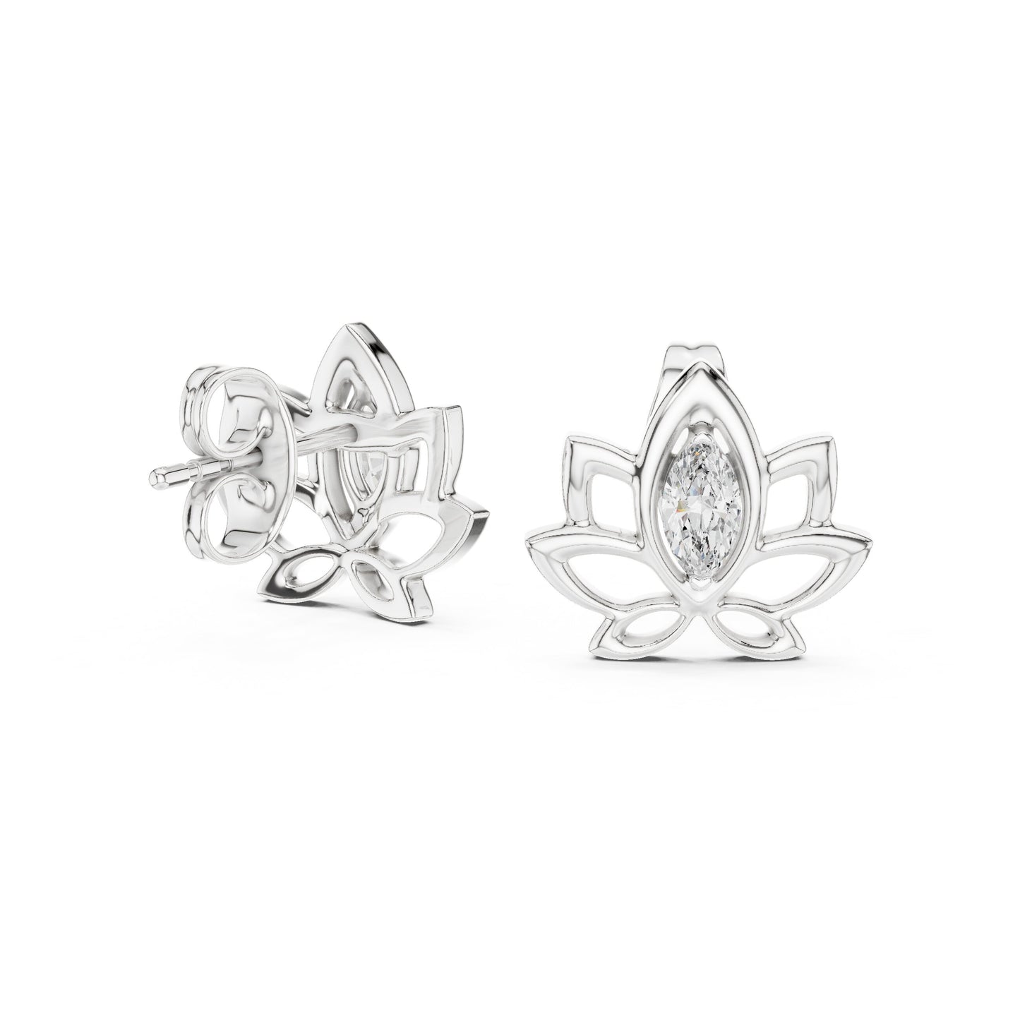 Marquise Stud Lab Grown Diamond Earrings