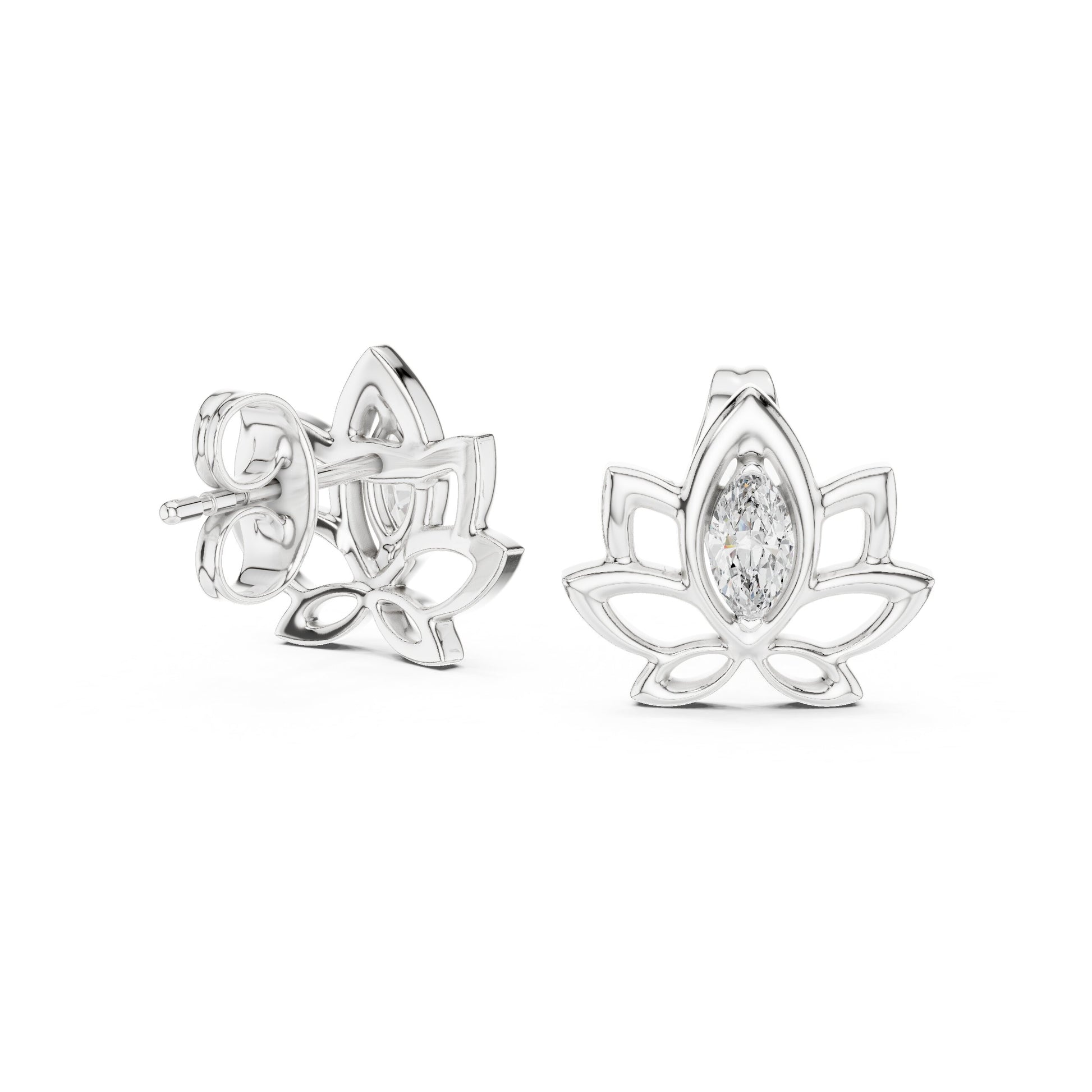 Marquise Stud Lab Grown Diamond Earrings