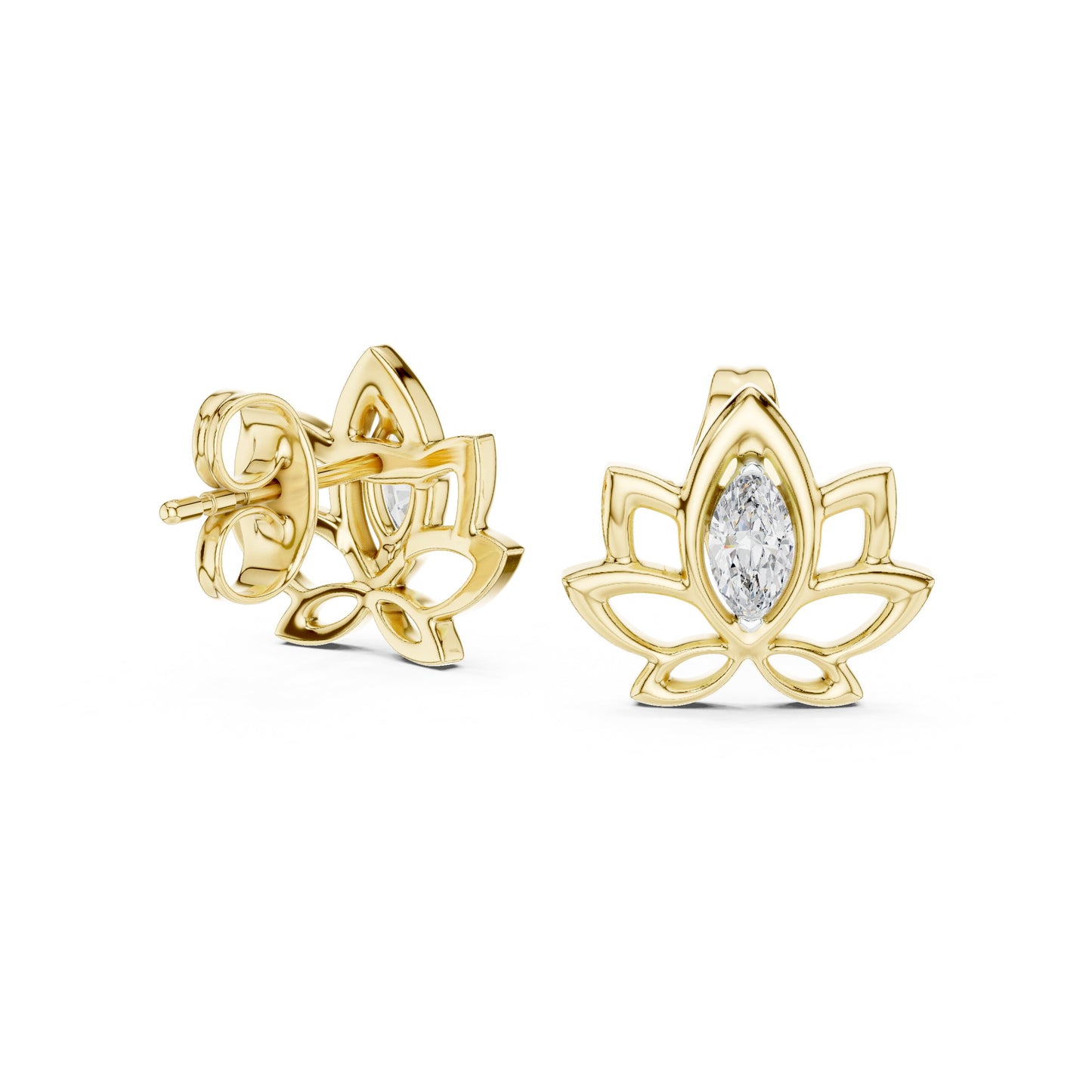 Marquise Stud Lab Grown Diamond Earrings