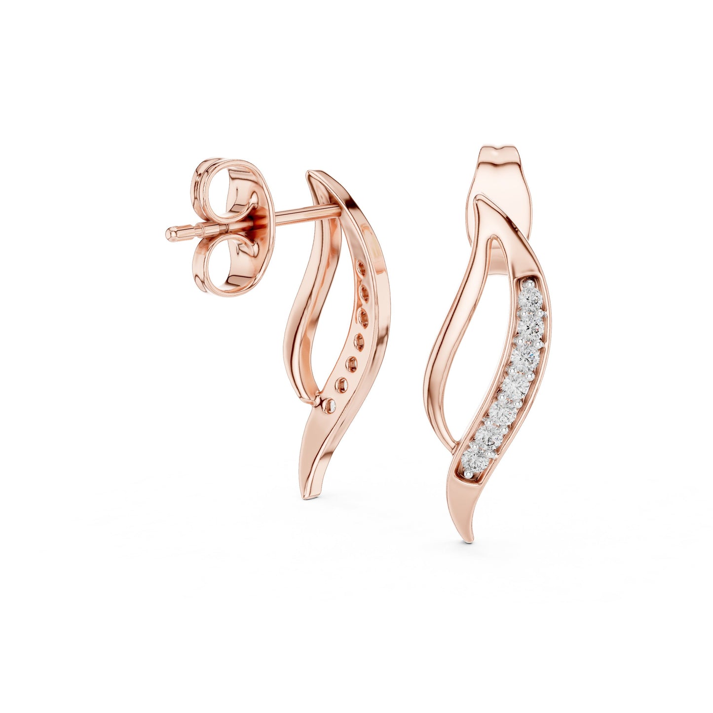 Round Climber Lab Grown Diamond Earrings