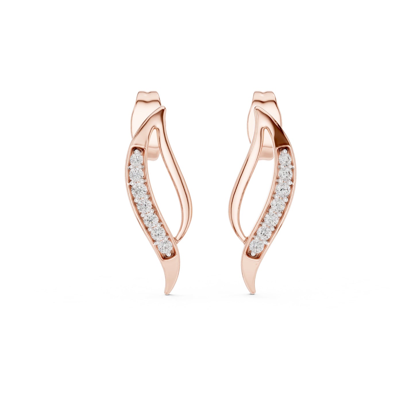 Round Climber Lab Grown Diamond Earrings