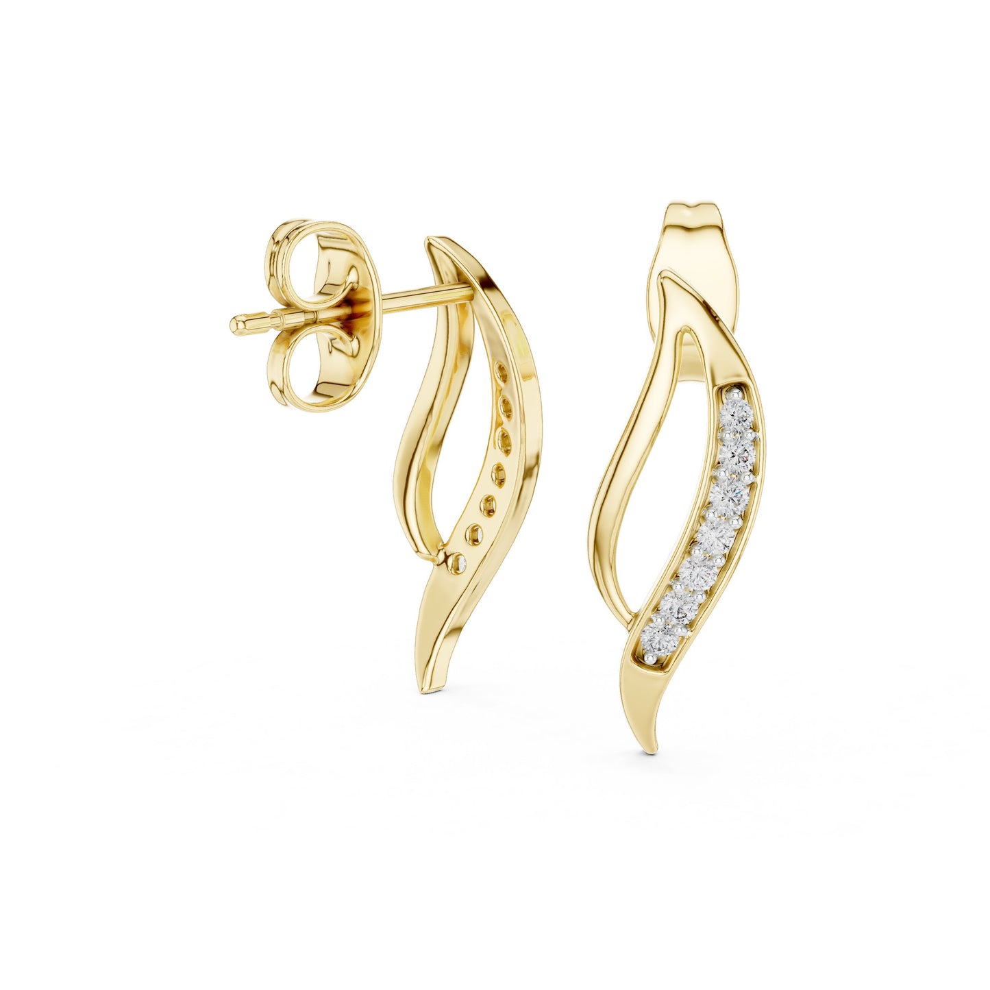 Round Climber Lab Grown Diamond Earrings