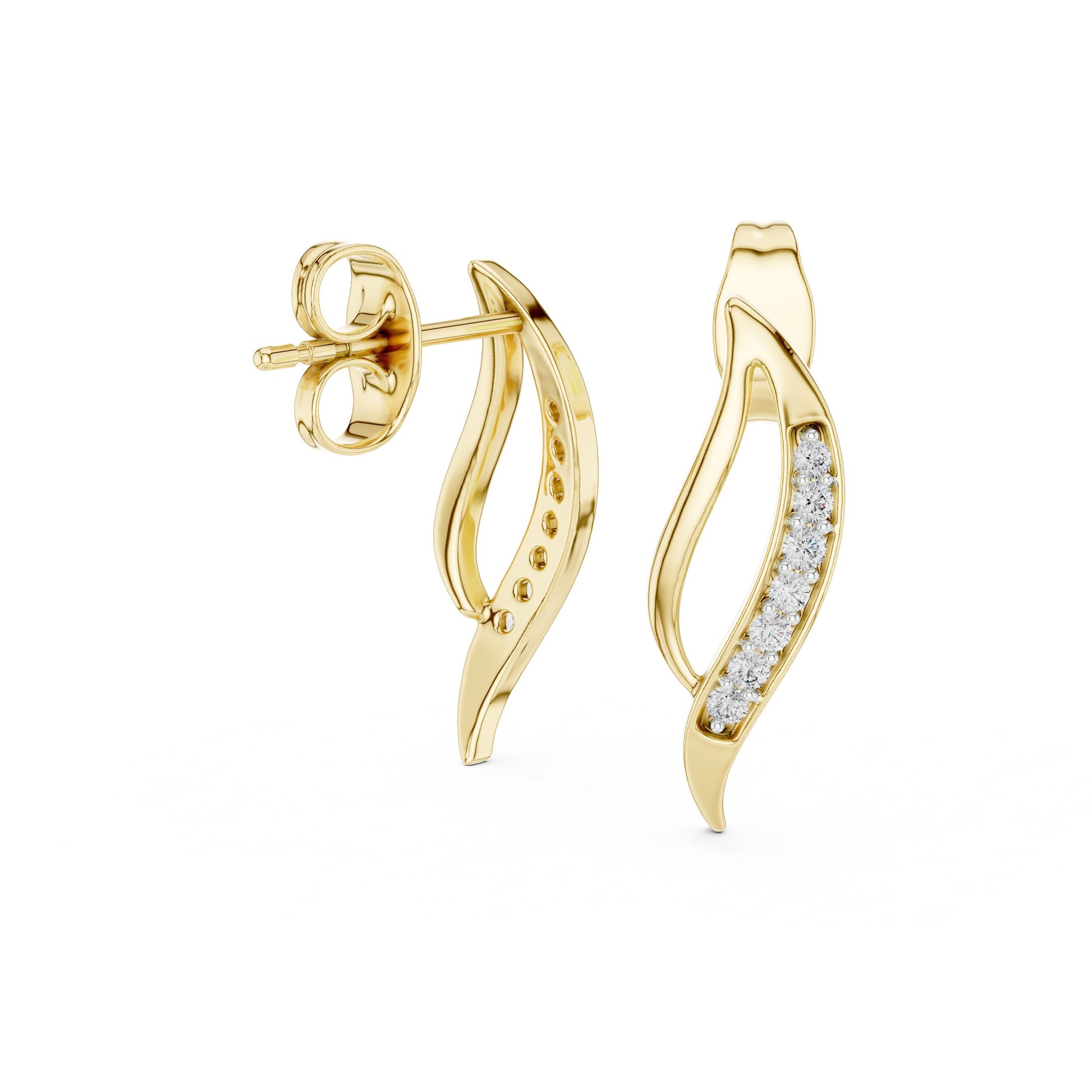 Round Climber Lab Grown Diamond Earrings