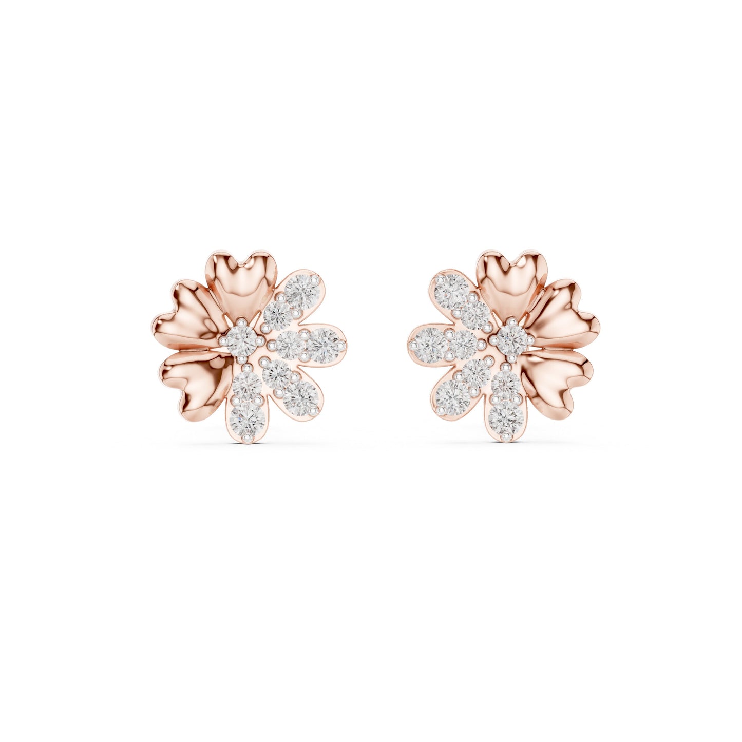 Round Stud Lab Grown Diamond Earrings
