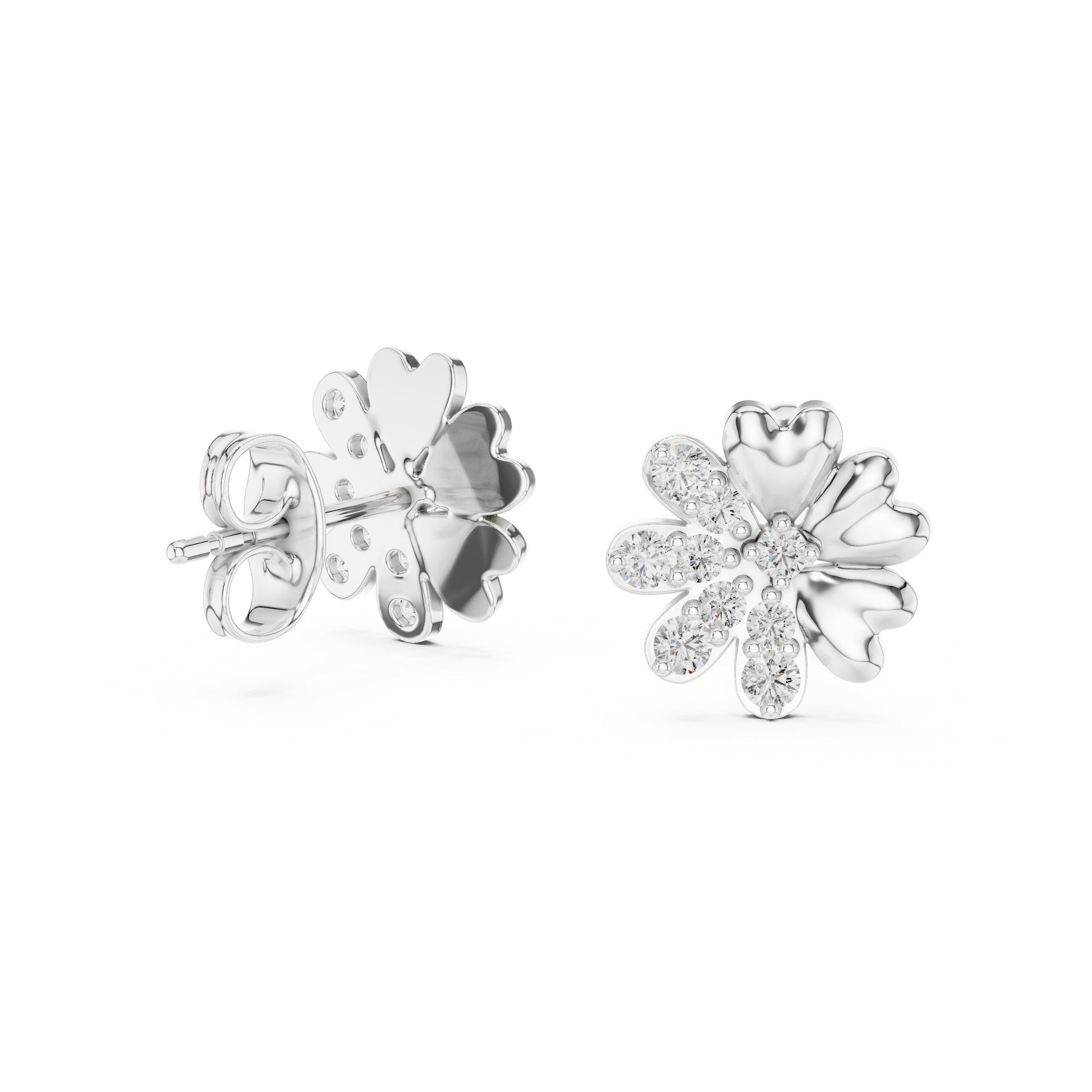 Round Stud Lab Grown Diamond Earrings