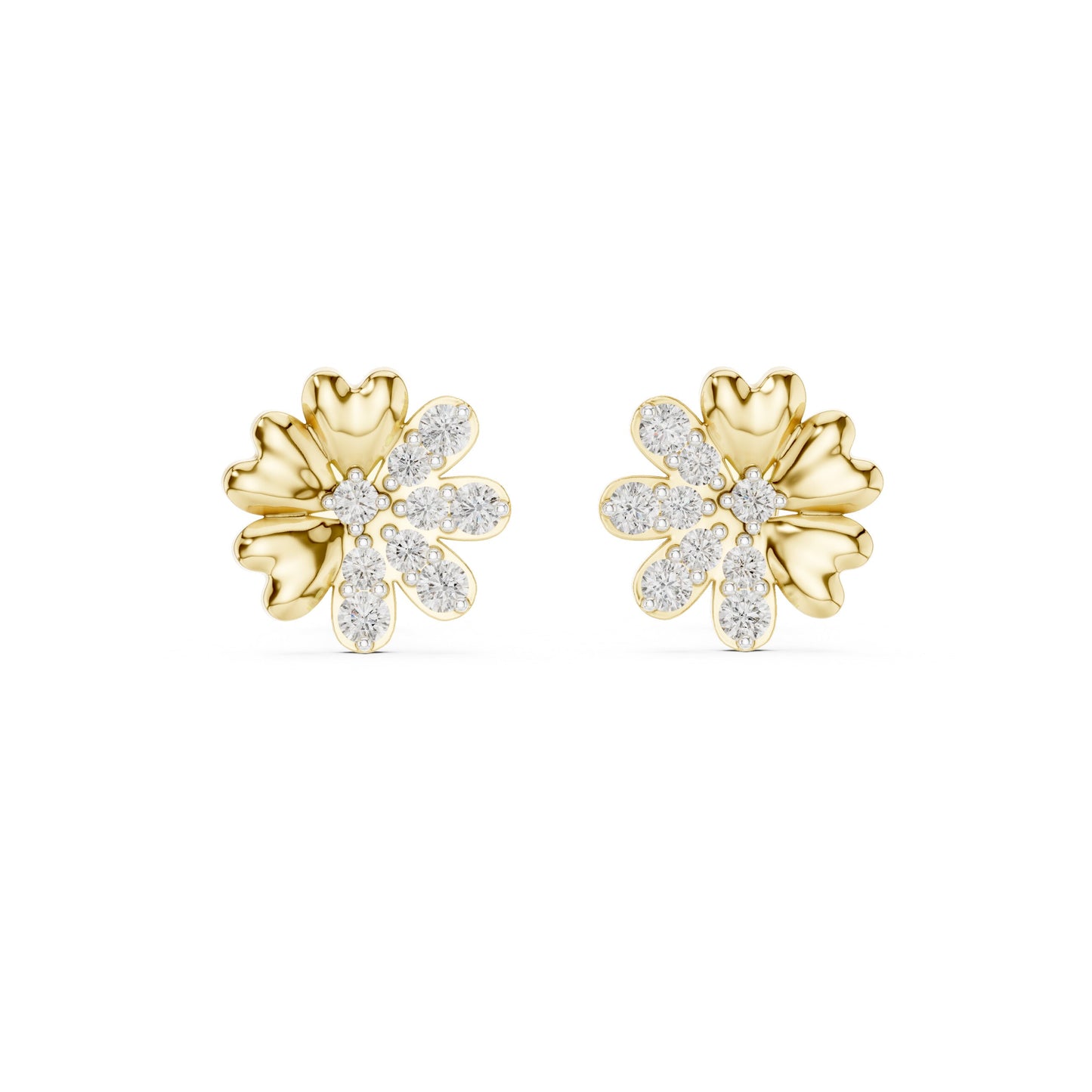 Round Stud Lab Grown Diamond Earrings