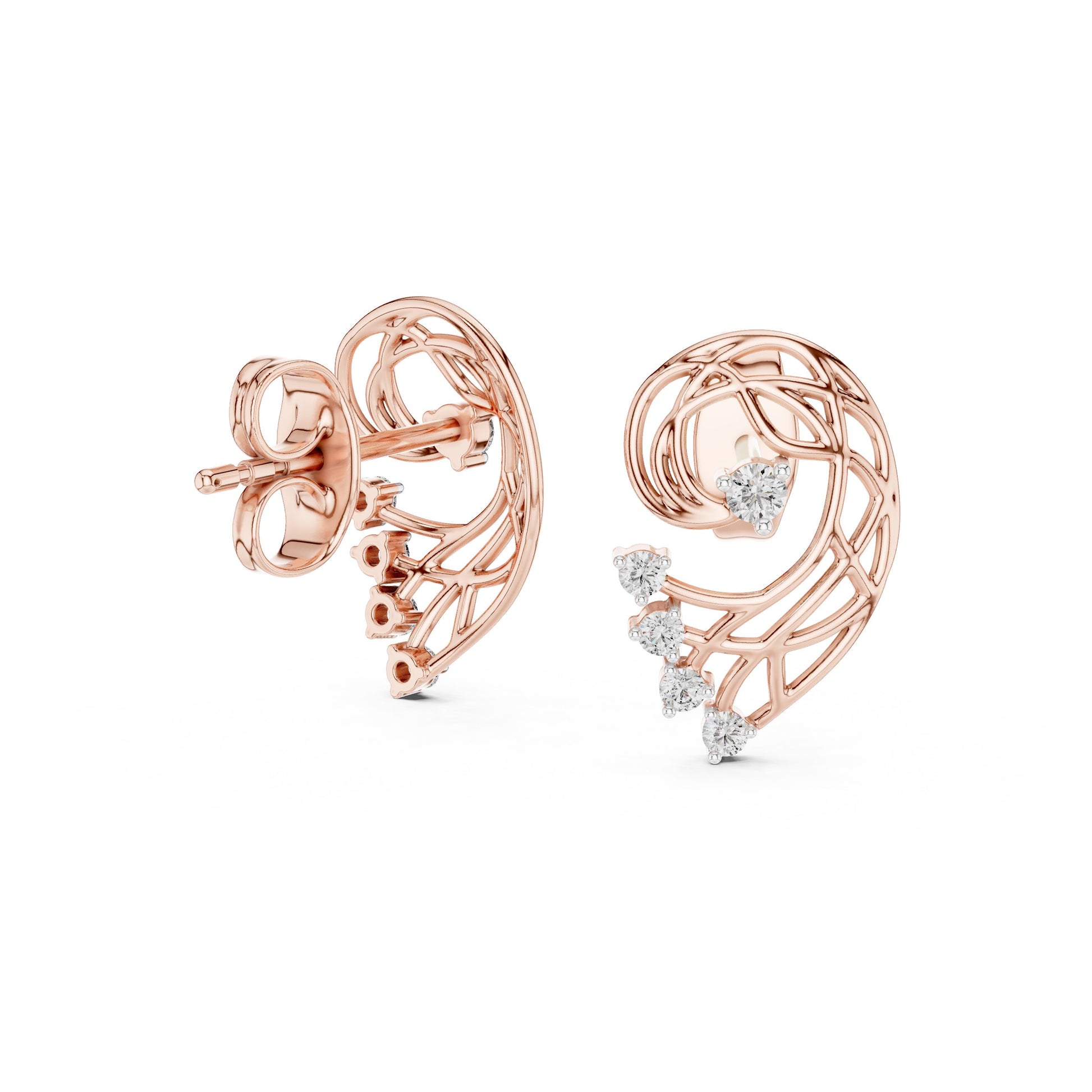 Round Climber Lab Grown Diamond Earrings