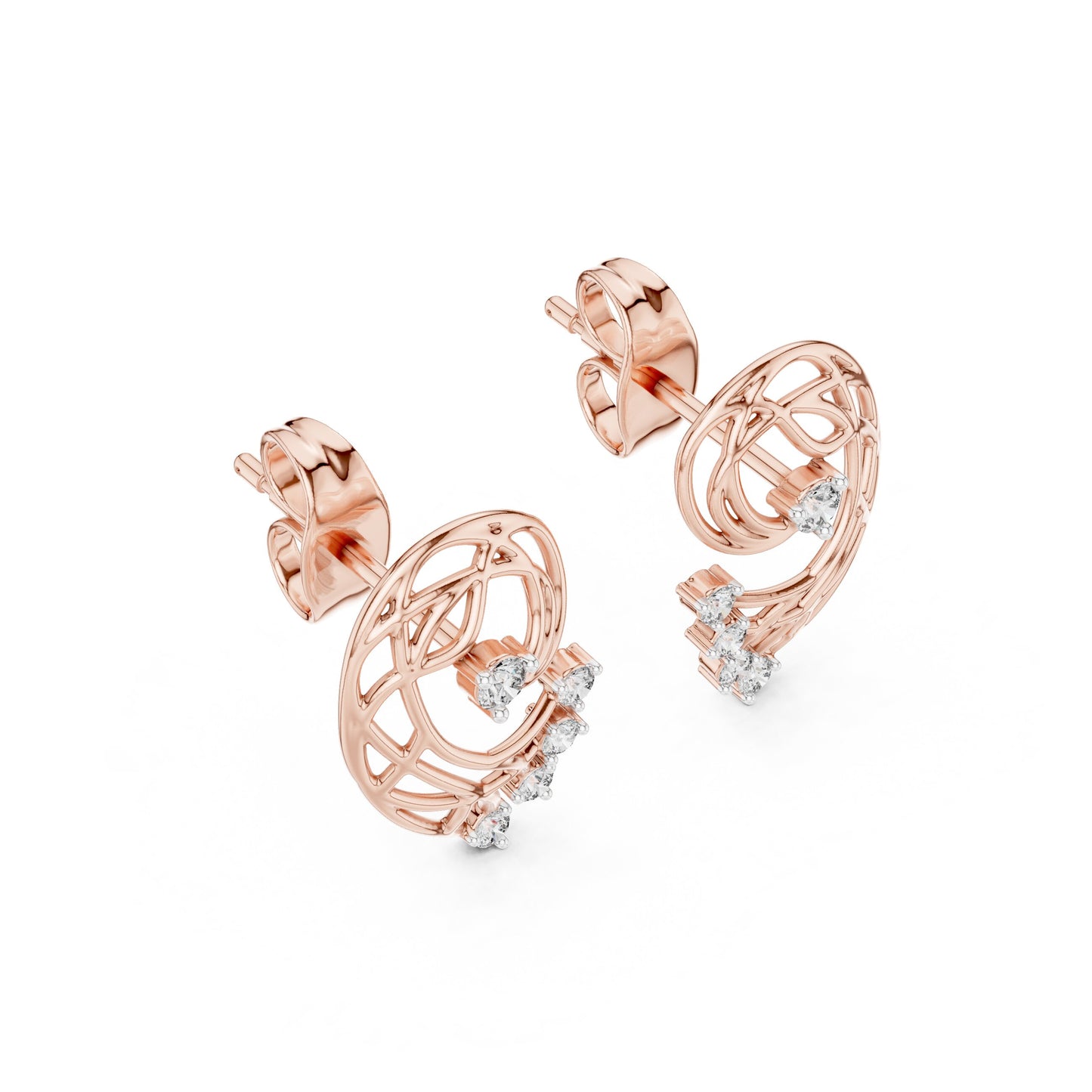 Round Climber Lab Grown Diamond Earrings