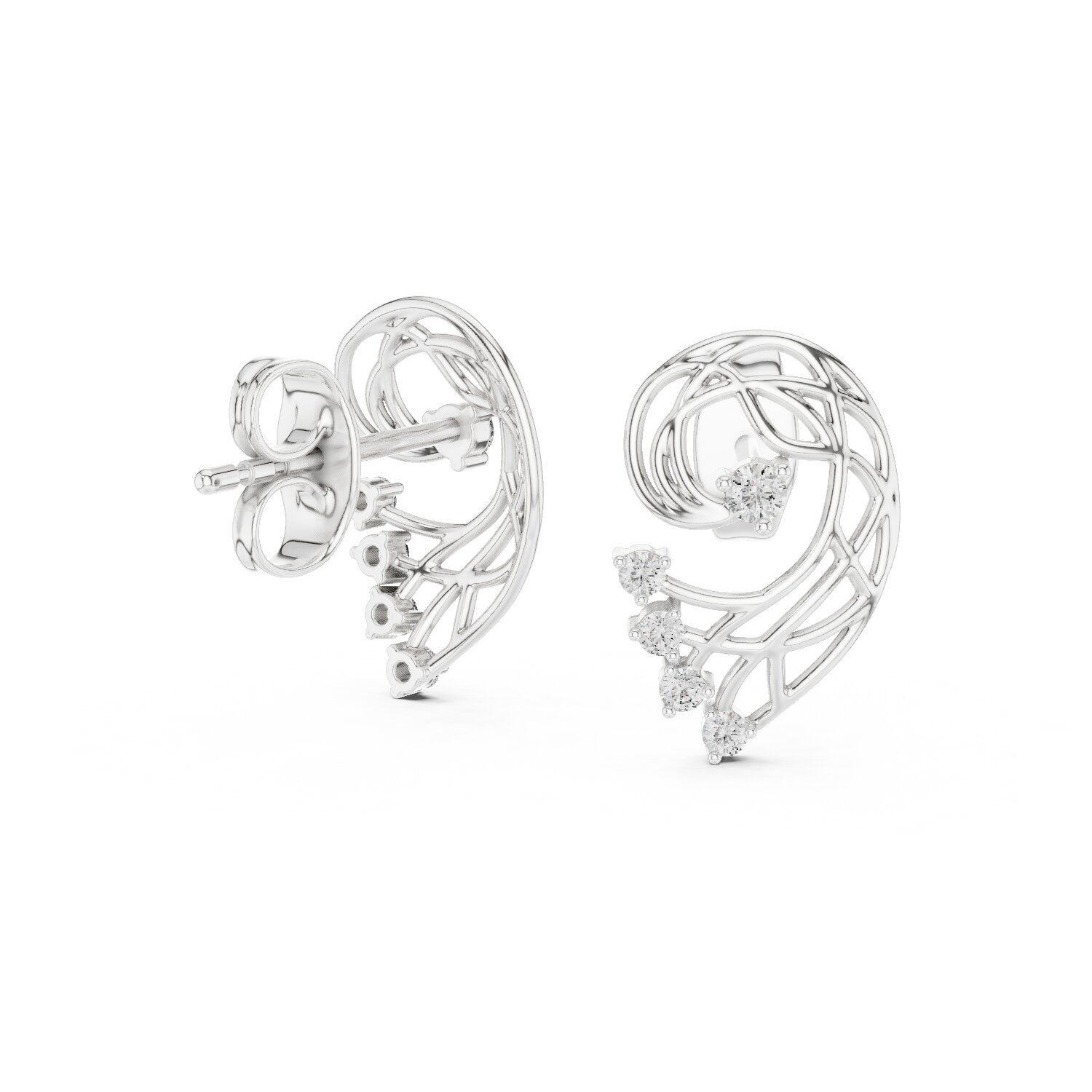 Round Climber Lab Grown Diamond Earrings