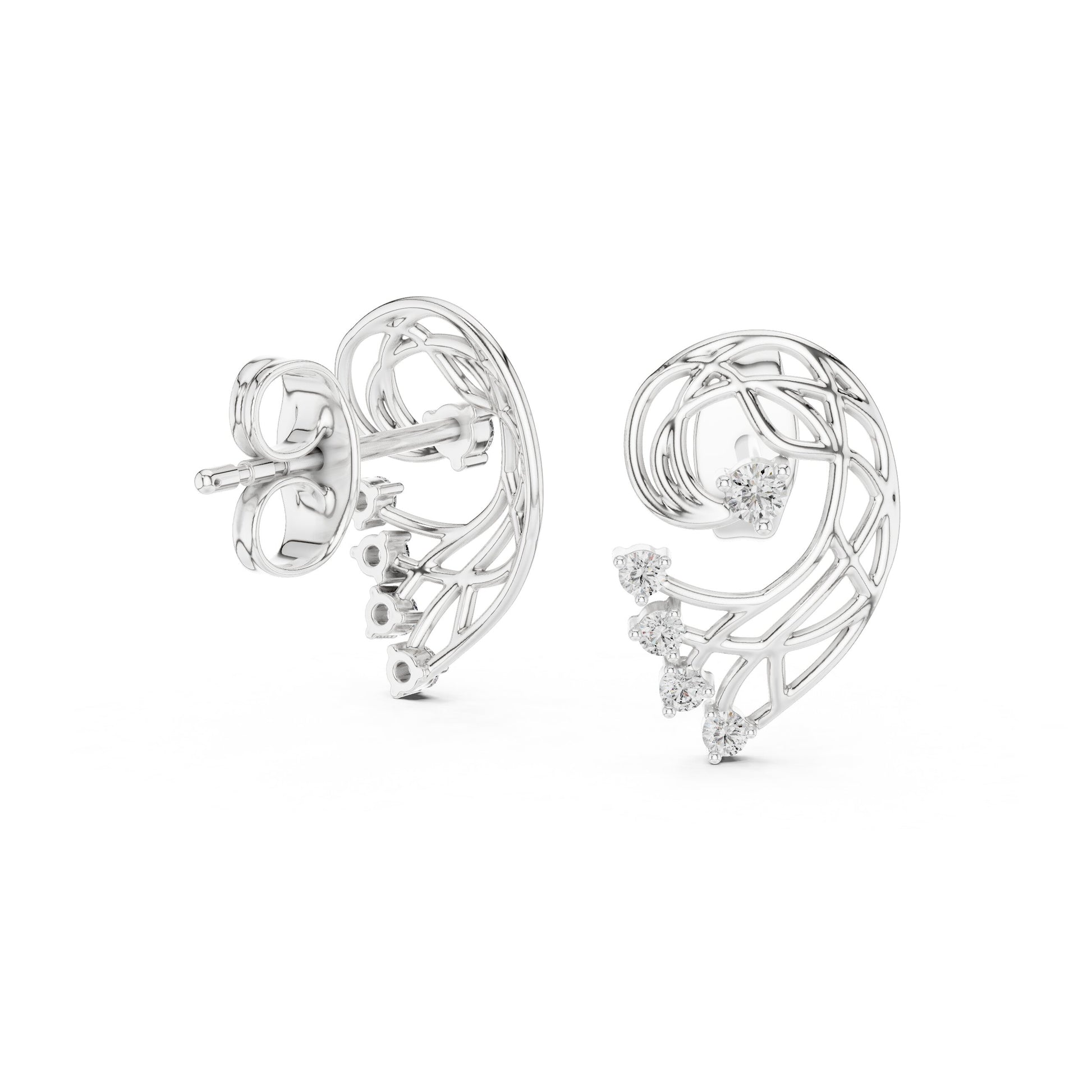 Round Climber Lab Grown Diamond Earrings