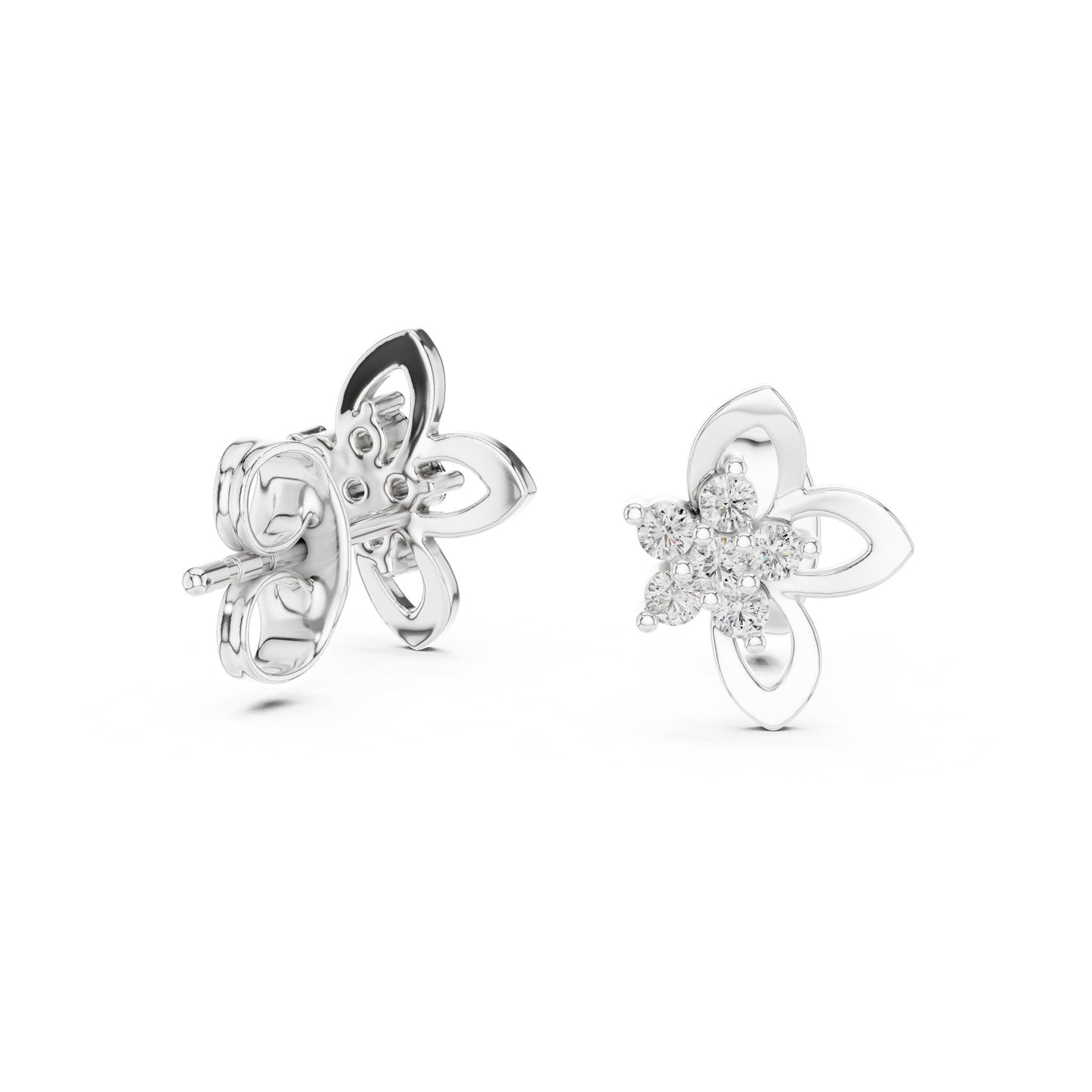 Round Stud Lab Grown Diamond Earrings