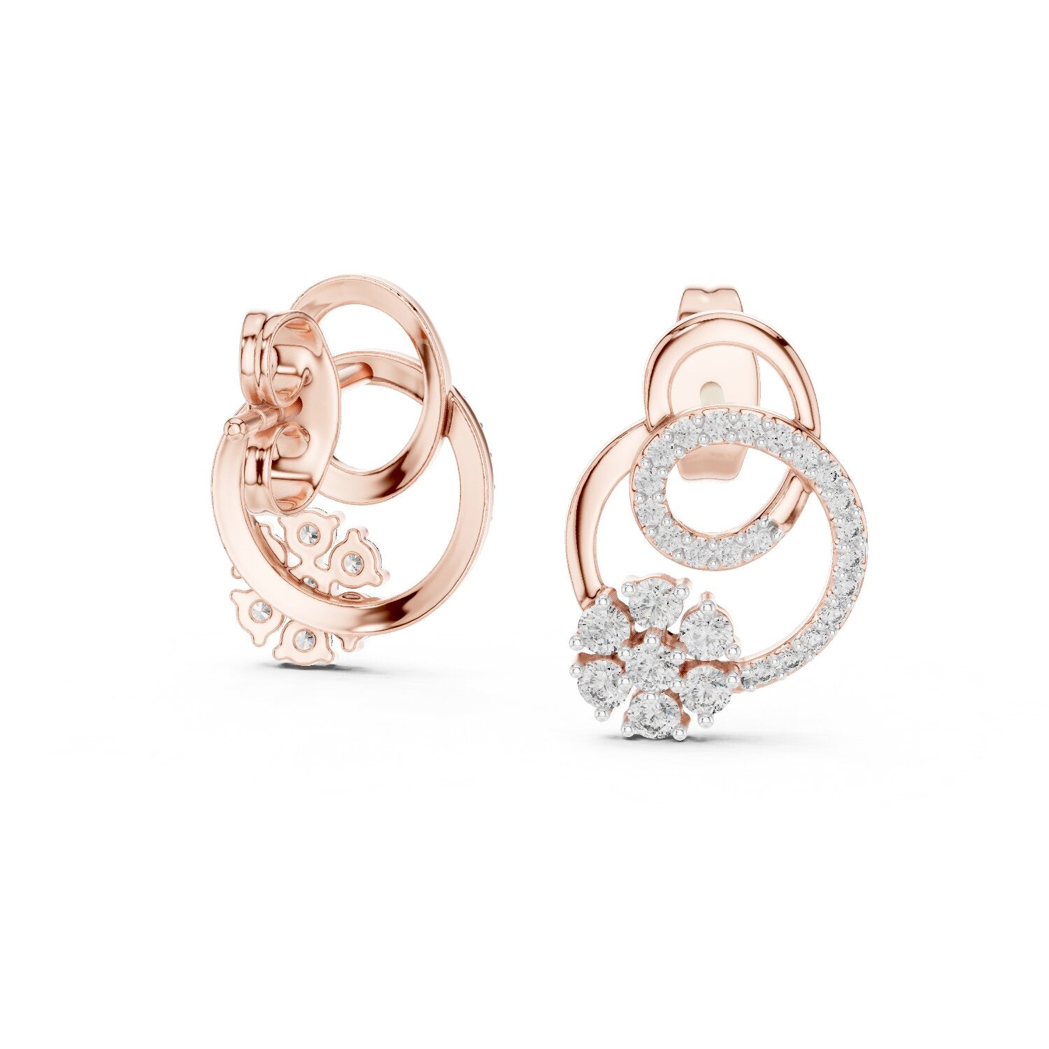 Round Jacket Lab Grown Diamond Earrings