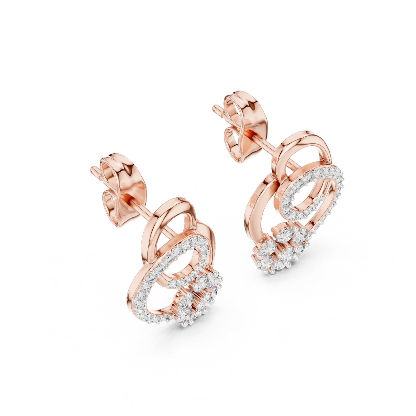Round Jacket Lab Grown Diamond Earrings