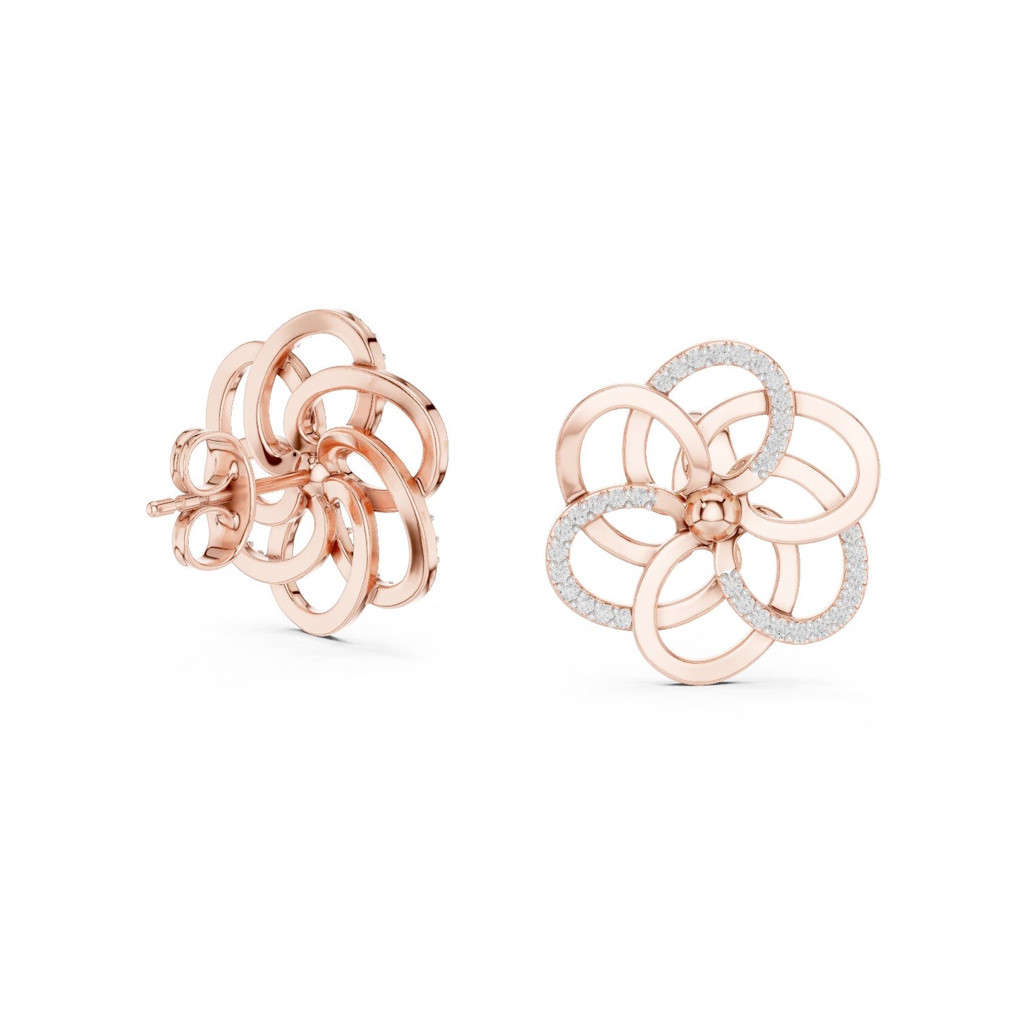 Round Stud Lab Grown Diamond Earrings