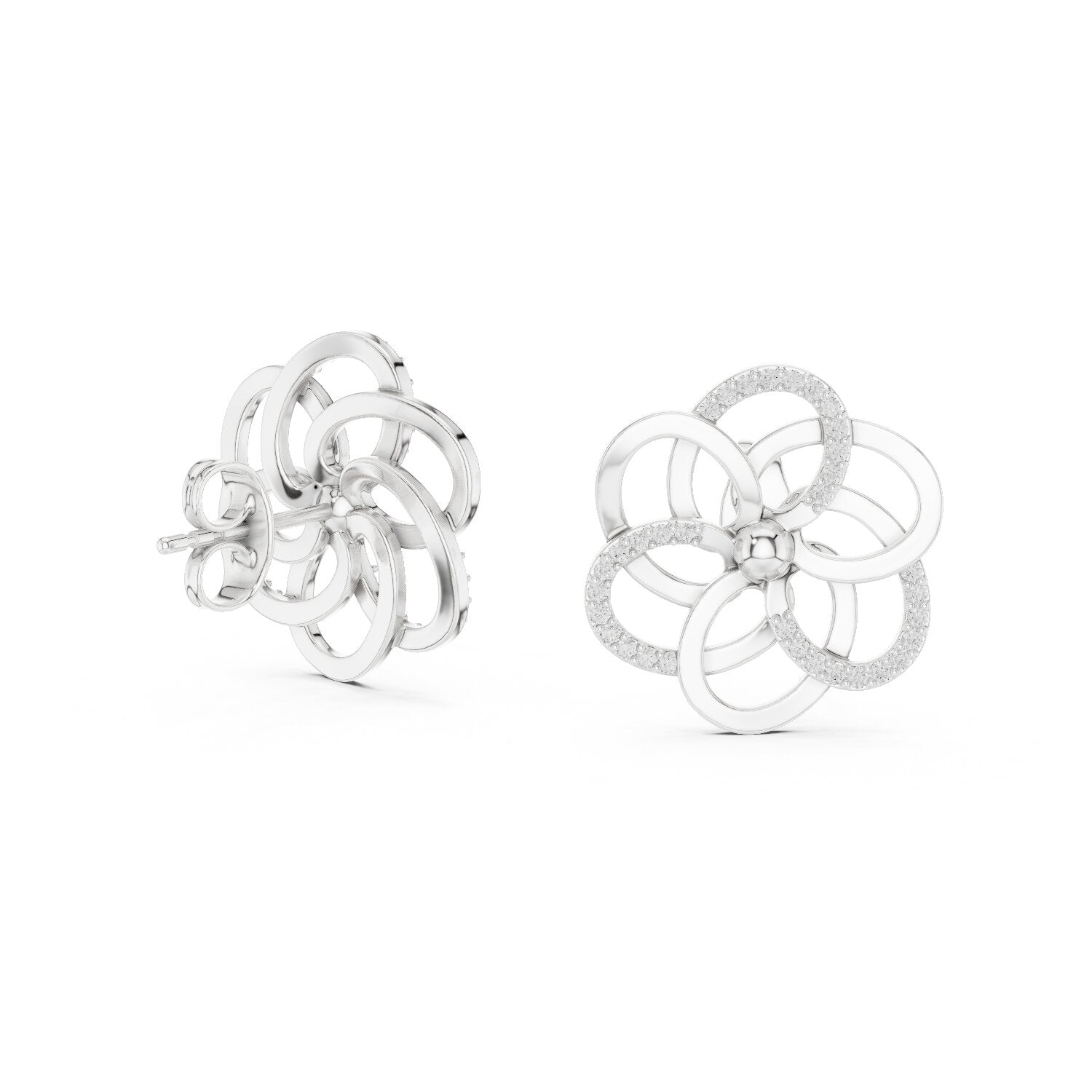 Round Stud Lab Grown Diamond Earrings