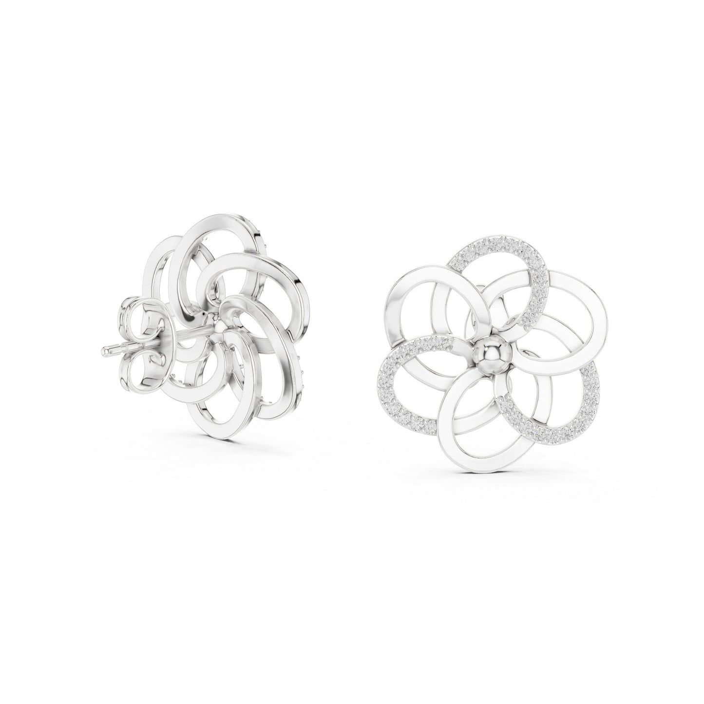 Round Stud Lab Grown Diamond Earrings