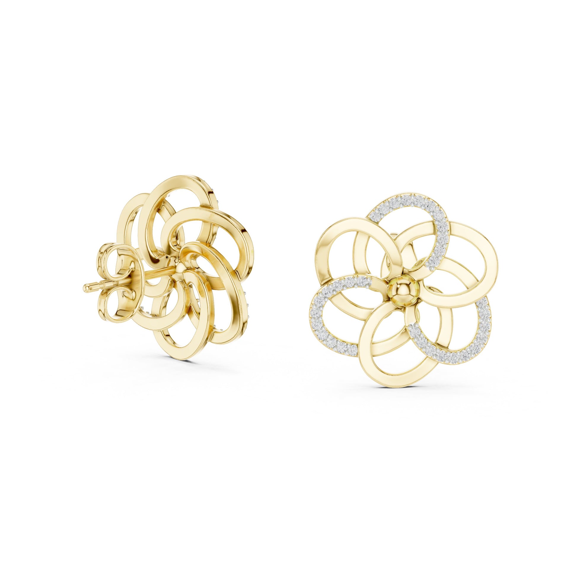 Round Stud Lab Grown Diamond Earrings