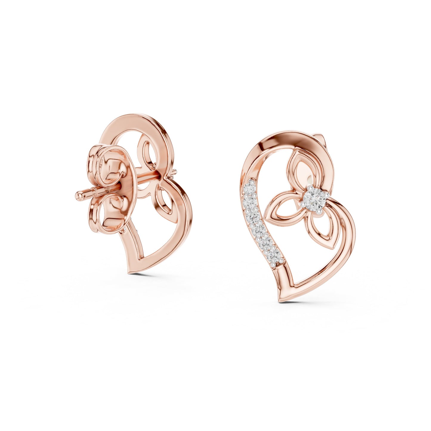 Round Stud Lab Grown Diamond Earrings