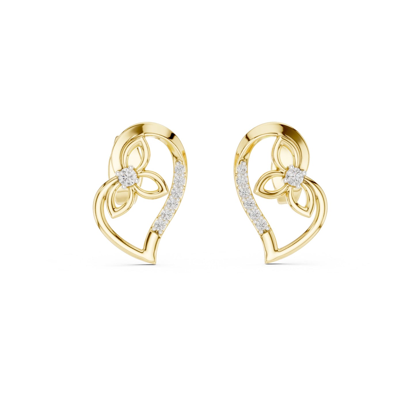 Round Stud Lab Grown Diamond Earrings