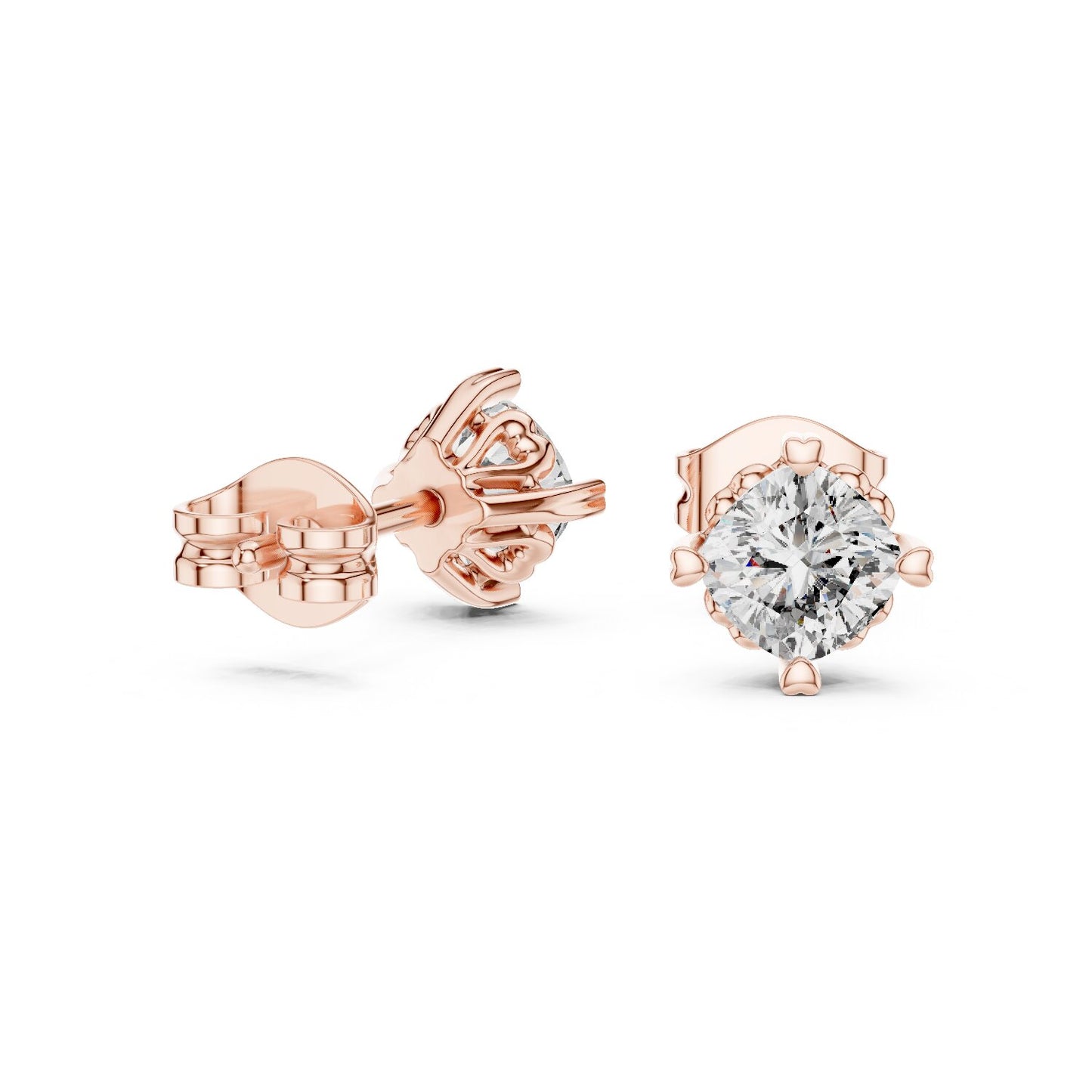 Round Stud Lab Grown Diamond Earrings