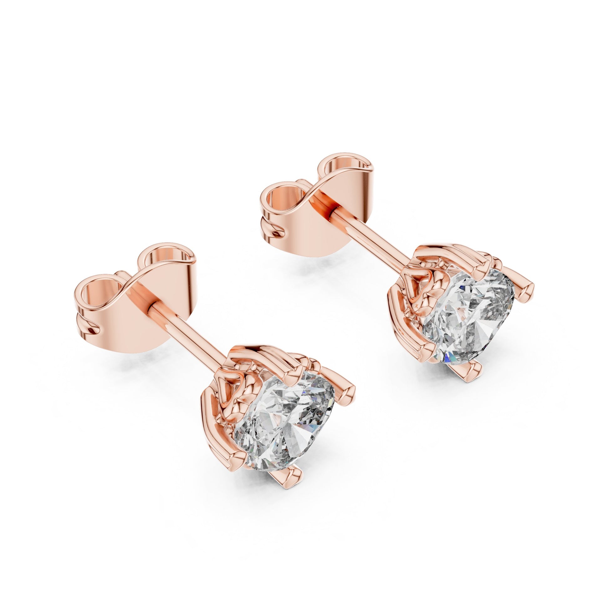 Round Stud Lab Grown Diamond Earrings