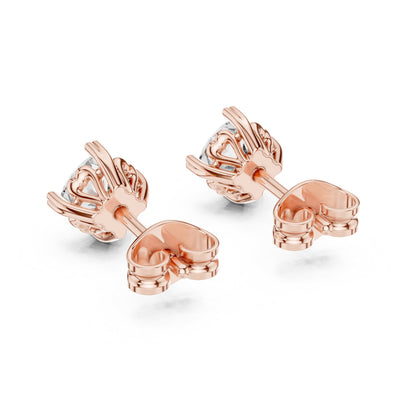 Round Stud Lab Grown Diamond Earrings