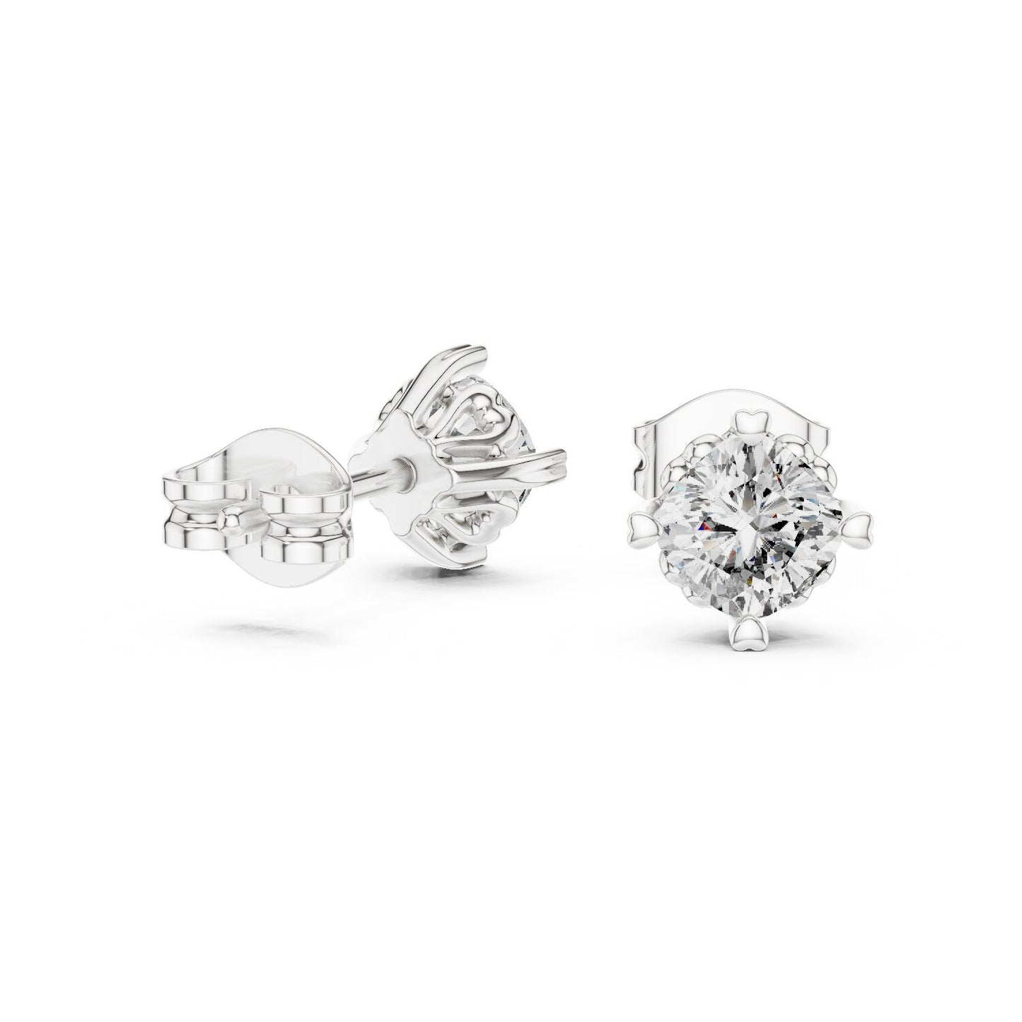 Round Stud Lab Grown Diamond Earrings
