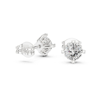Round Stud Lab Grown Diamond Earrings