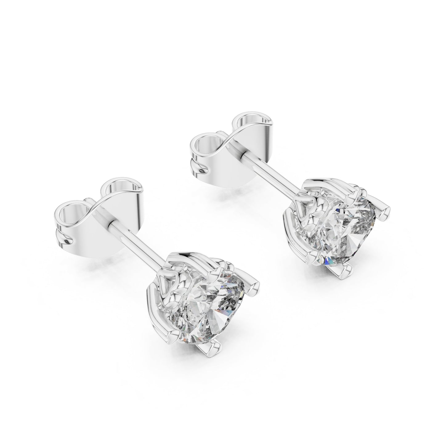 Round Stud Lab Grown Diamond Earrings