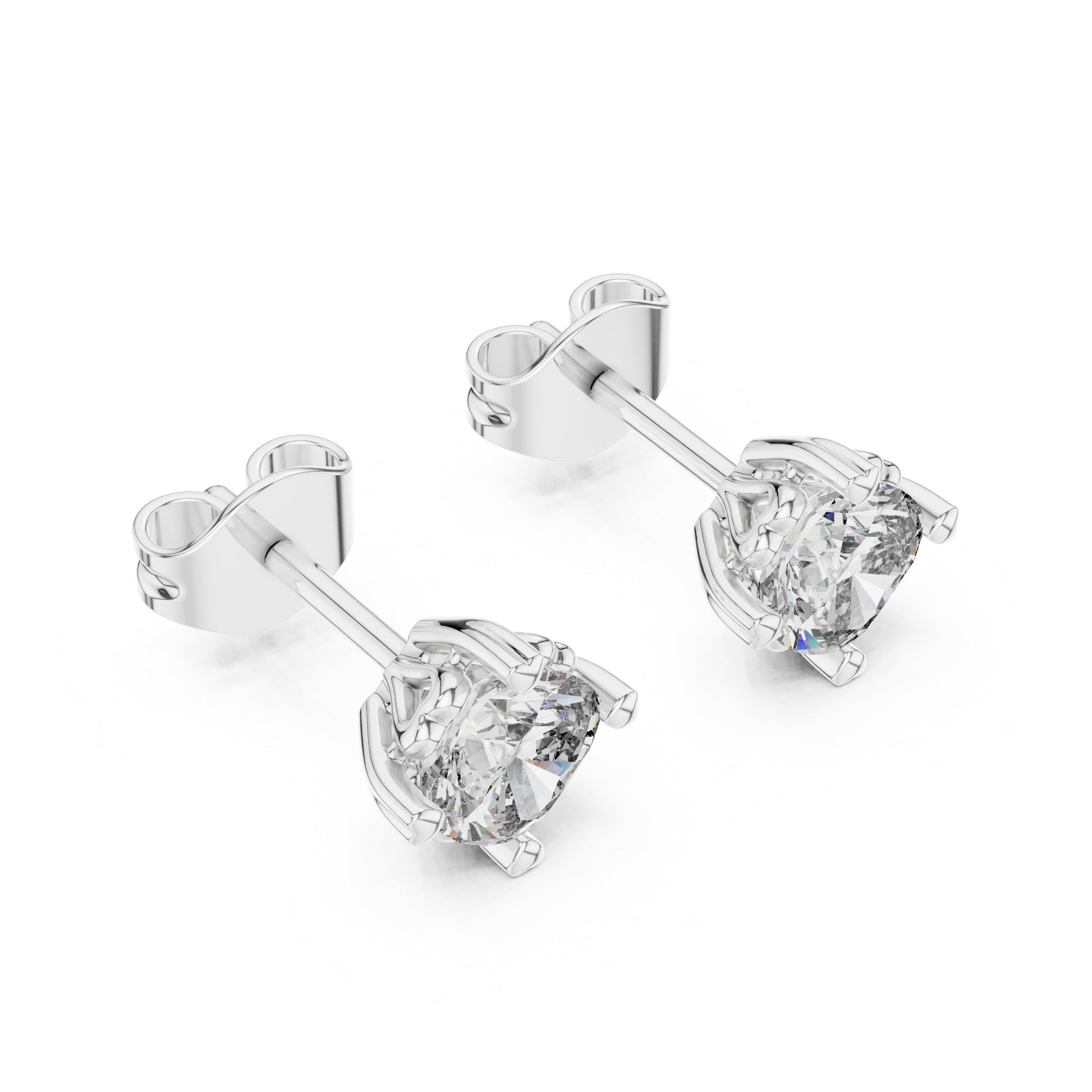 Round Stud Lab Grown Diamond Earrings