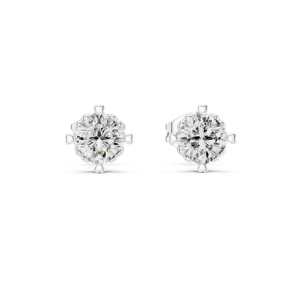 Round Stud Lab Grown Diamond Earrings