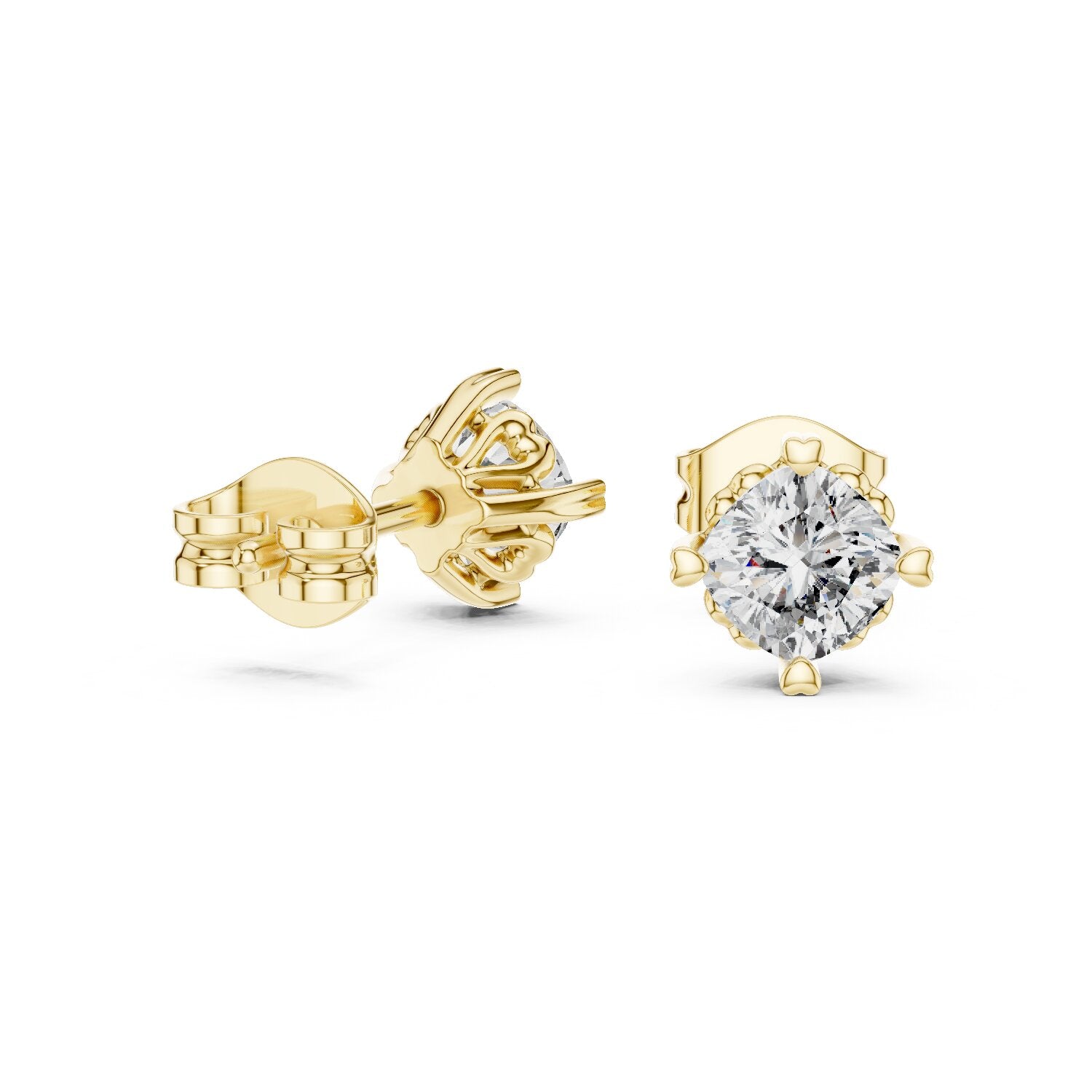 Round Stud Lab Grown Diamond Earrings