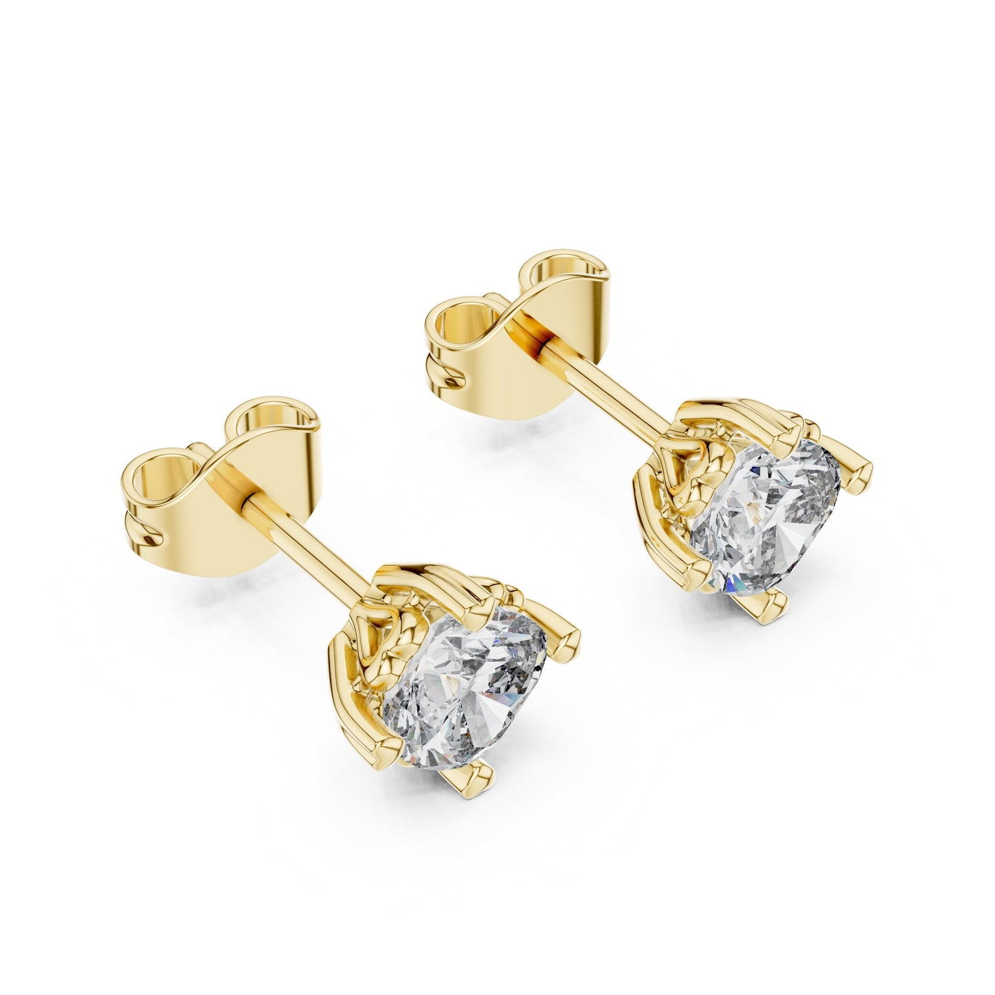 Round Stud Lab Grown Diamond Earrings