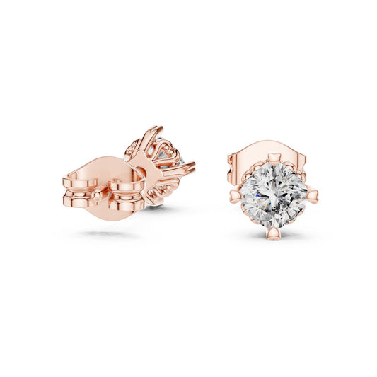 Round Stud Lab Grown Diamond Earrings