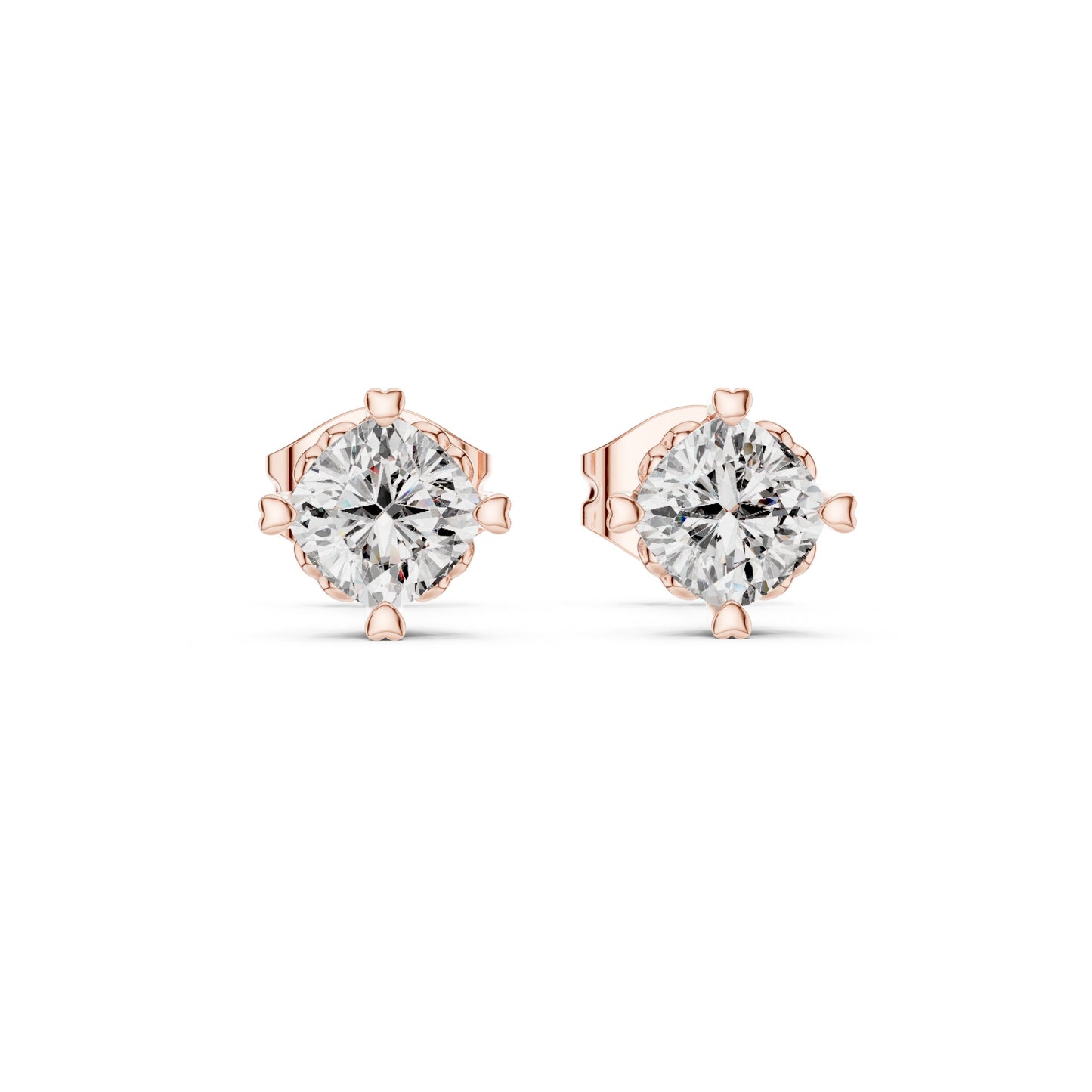 Round Stud Lab Grown Diamond Earrings