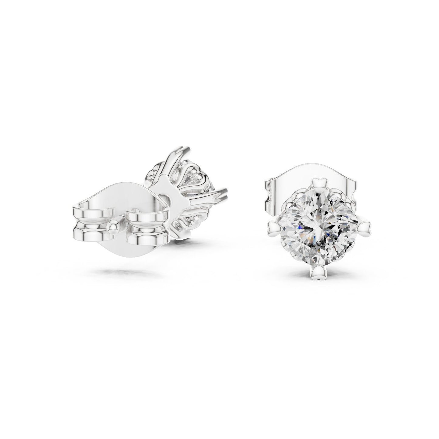 Round Stud Lab Grown Diamond Earrings