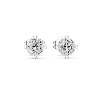 Round Stud Lab Grown Diamond Earrings