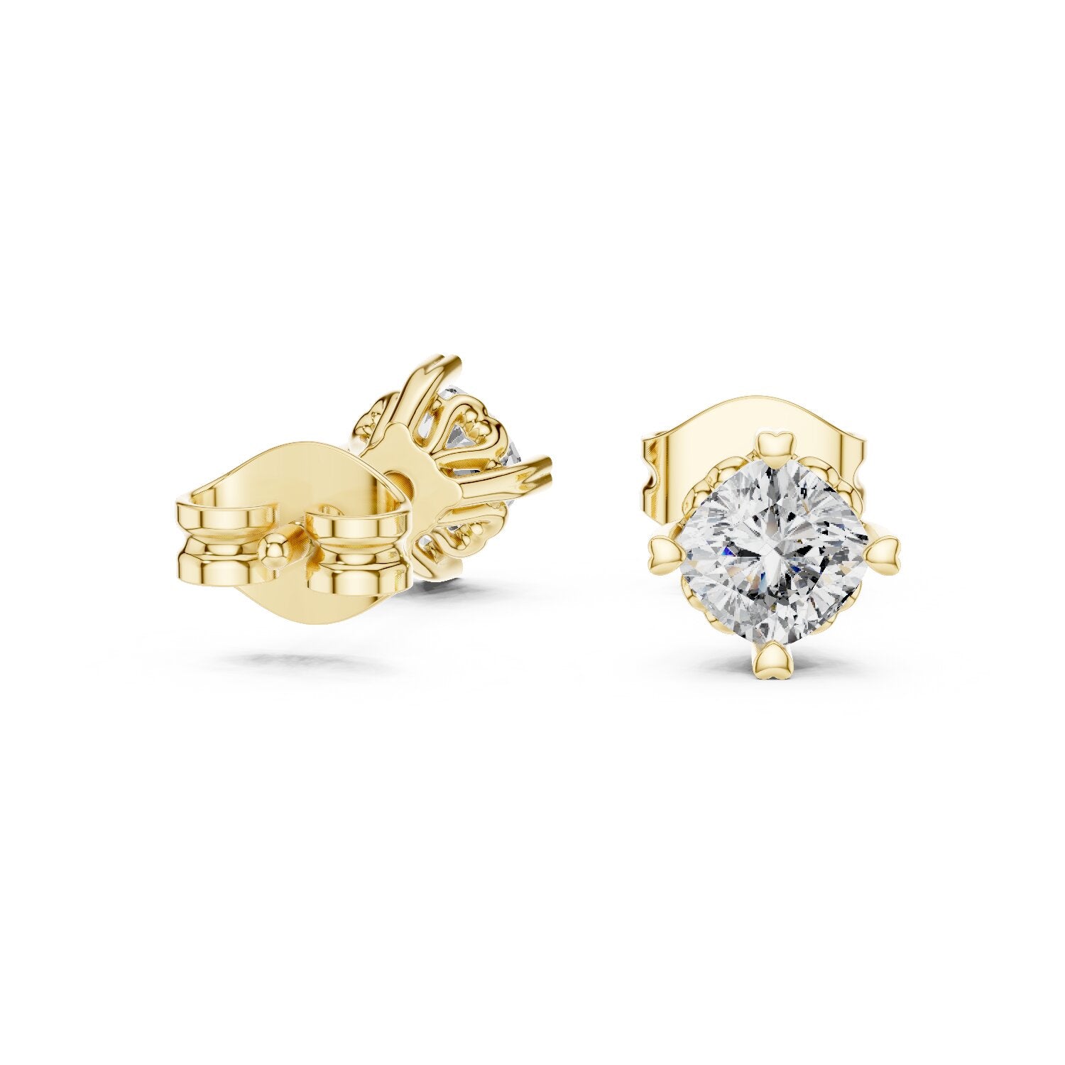 Round Stud Lab Grown Diamond Earrings