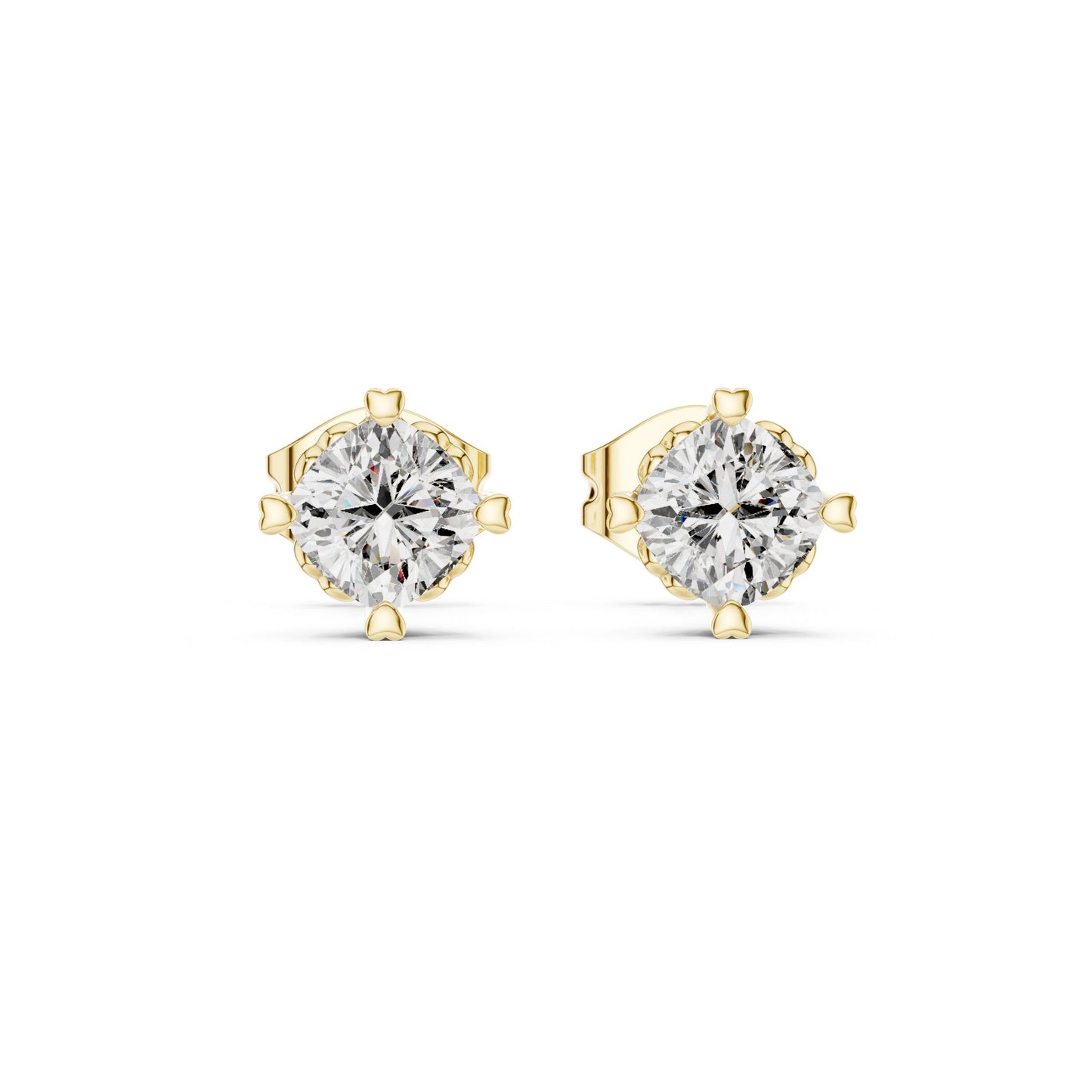 Round Stud Lab Grown Diamond Earrings