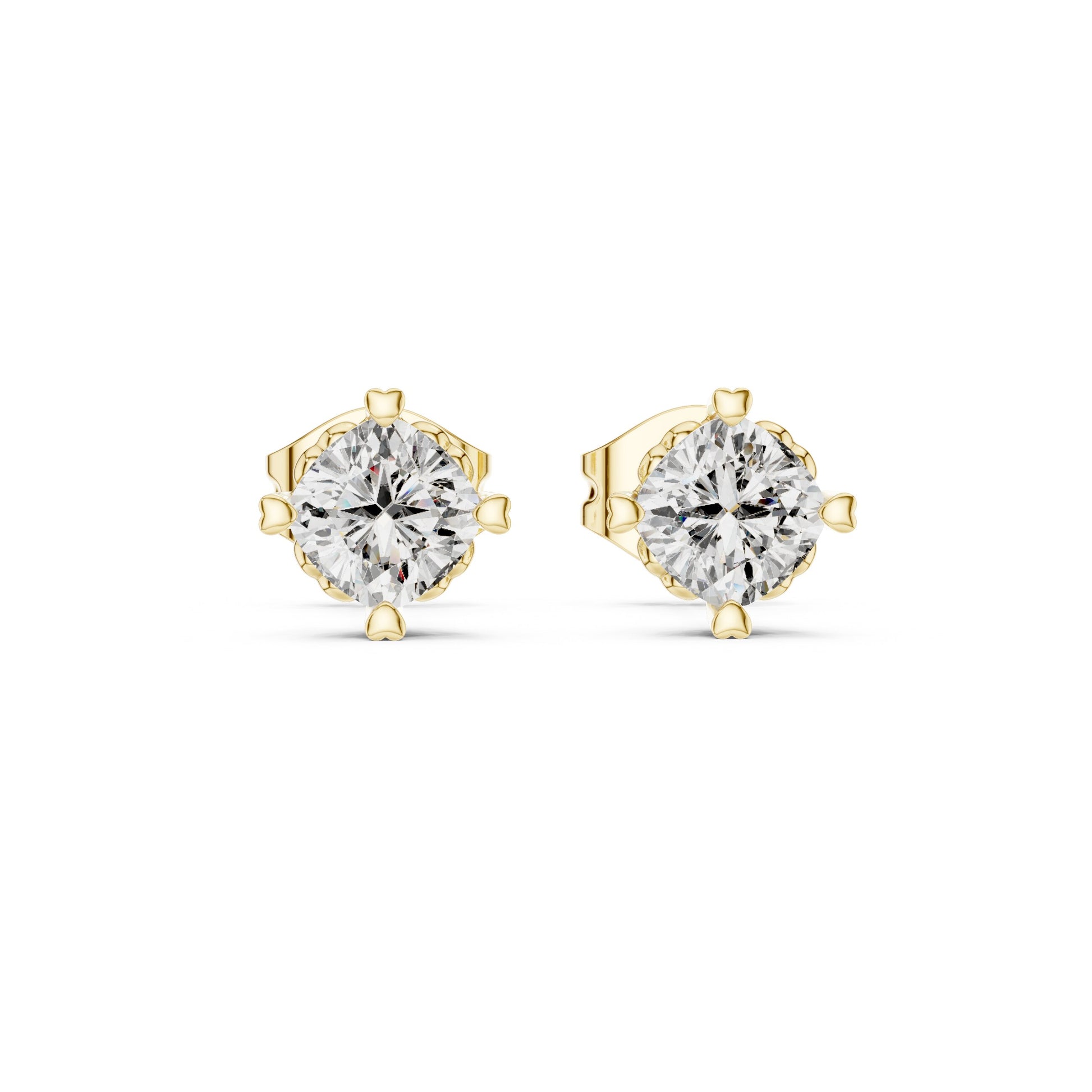 Round Stud Lab Grown Diamond Earrings
