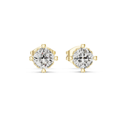 Round Stud Lab Grown Diamond Earrings