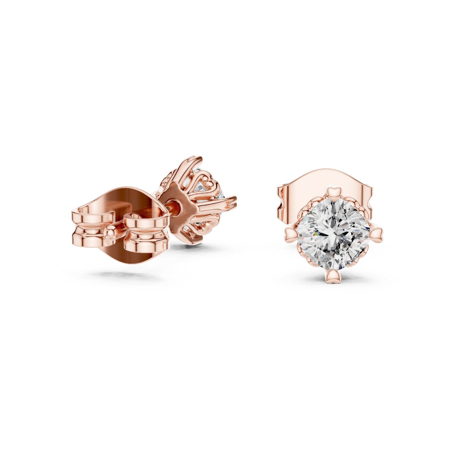 Round Stud Lab Grown Diamond Earrings